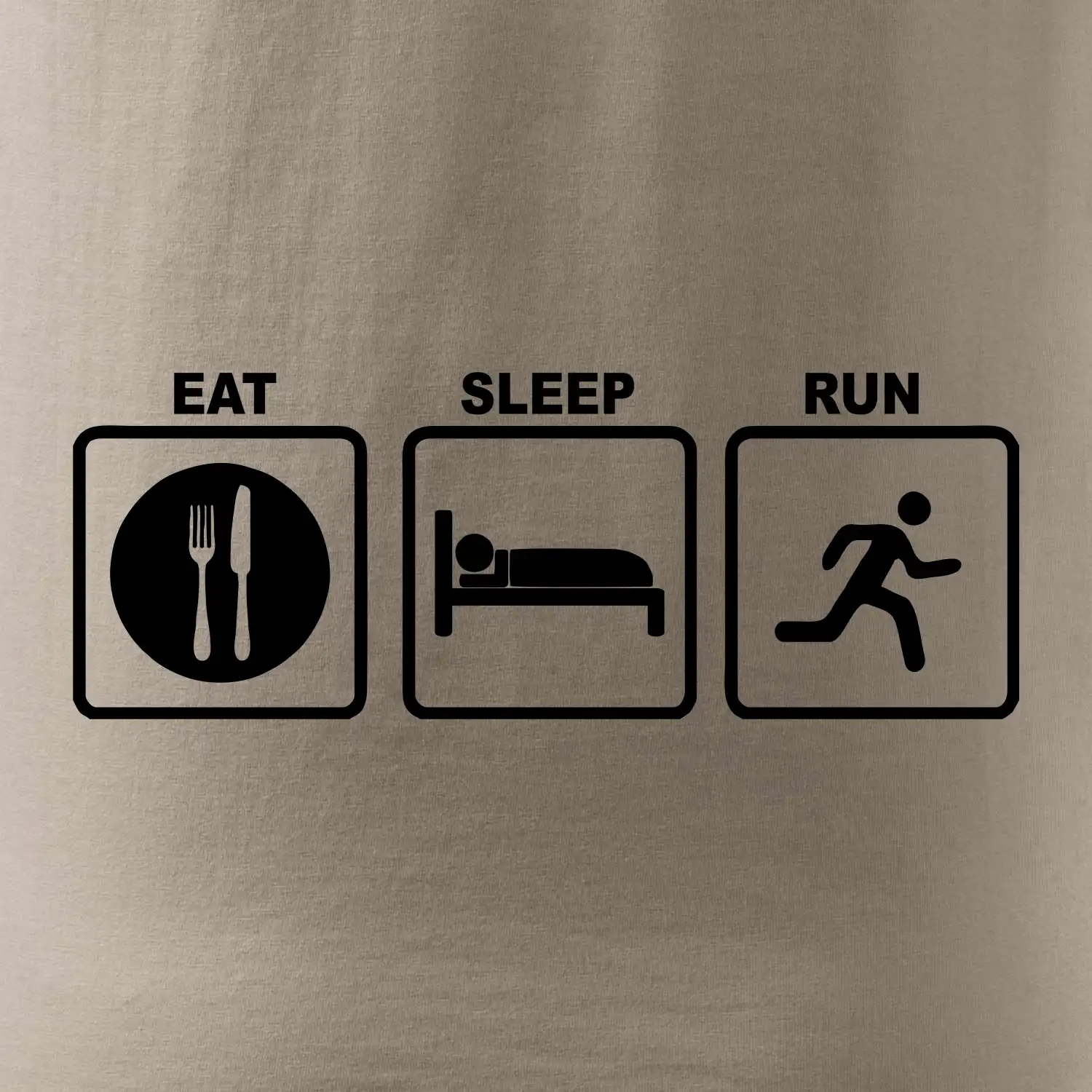 Eat sleep run čtverce