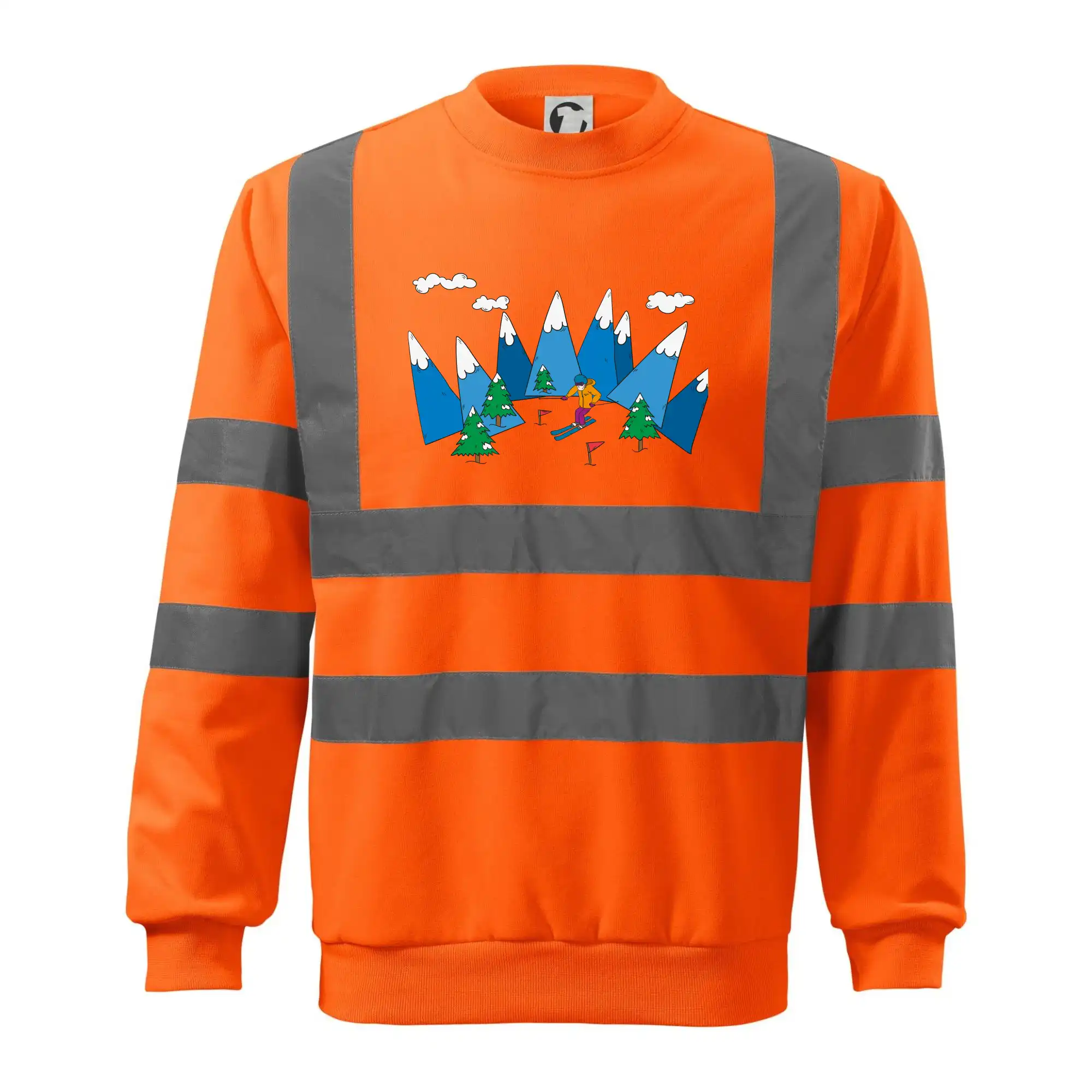 Lyžař a barevné hory