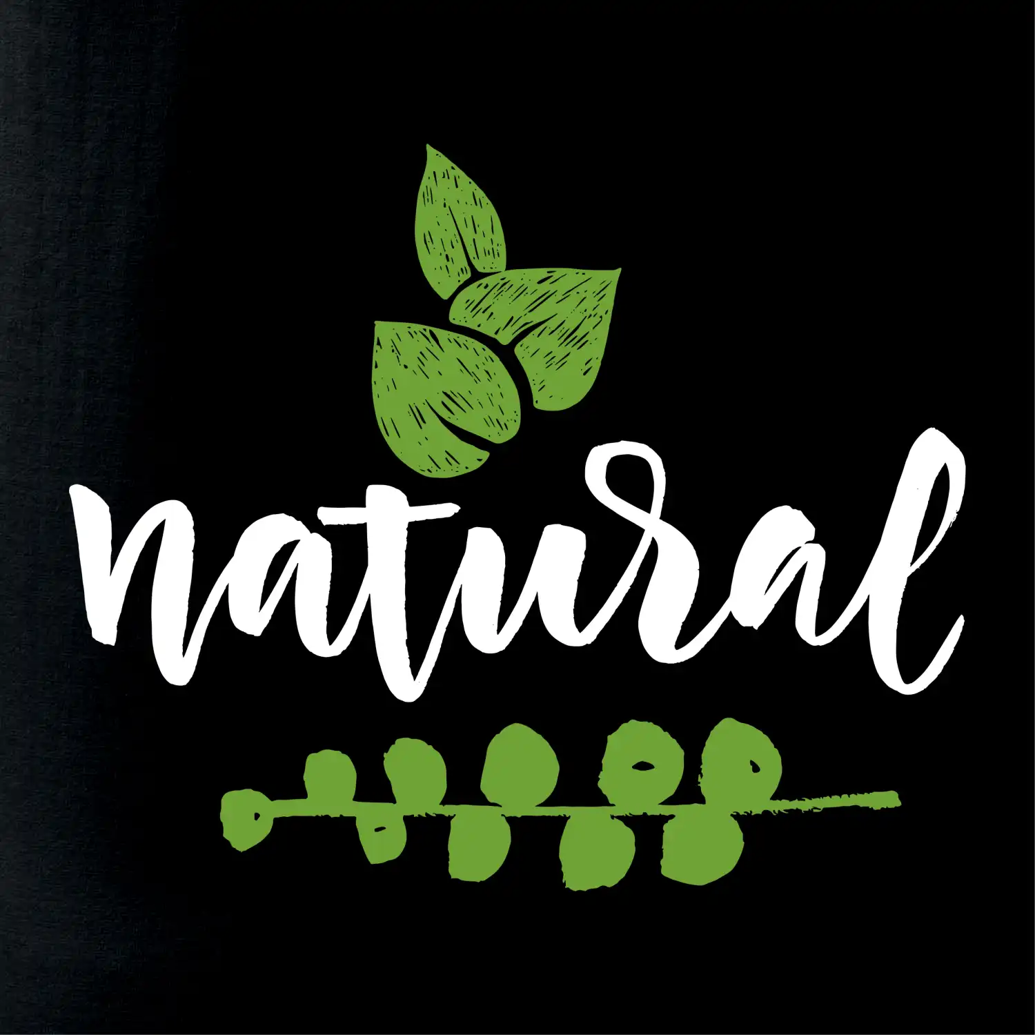 Natural - nápis v listech