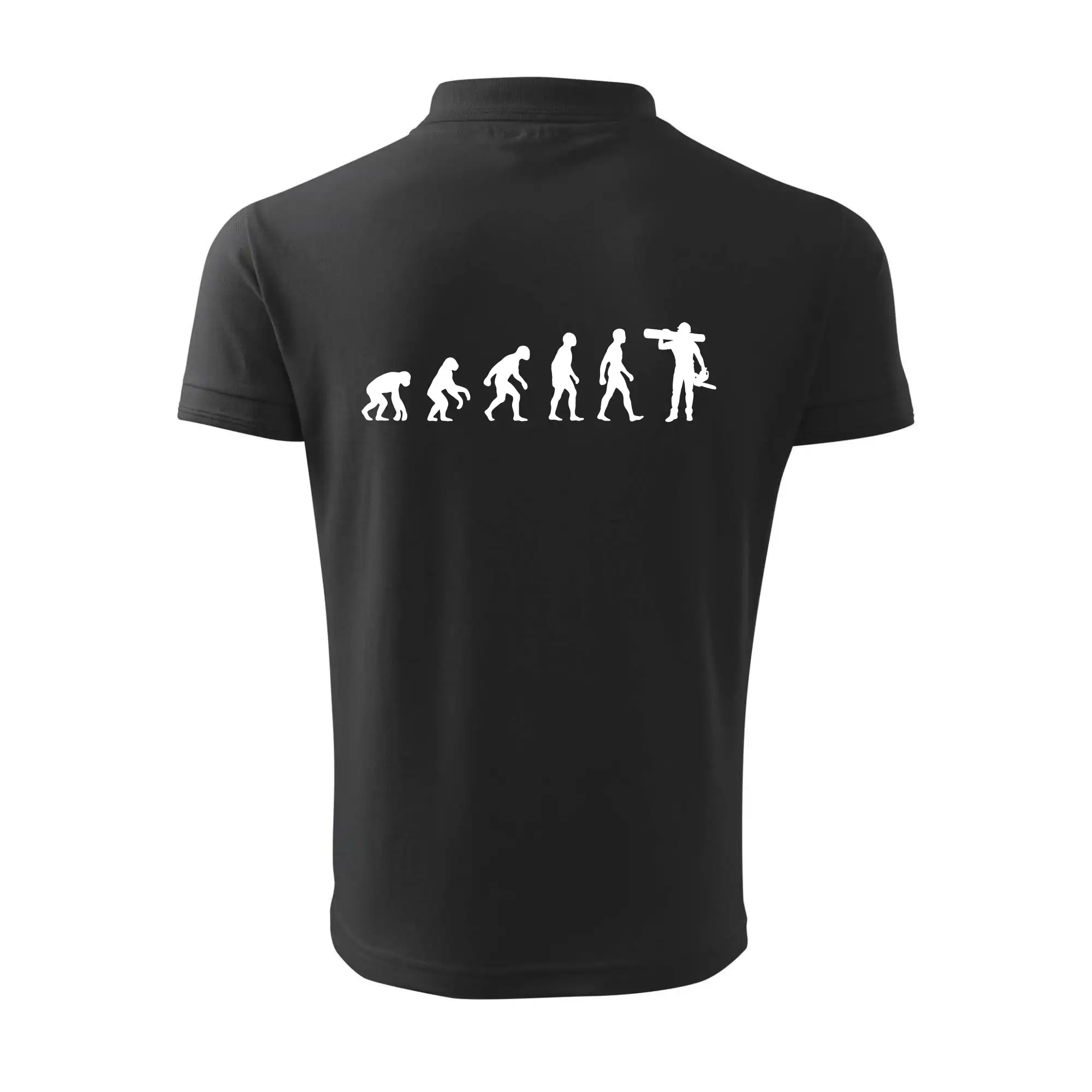 Evoluce dřevorubec - pila a kmen