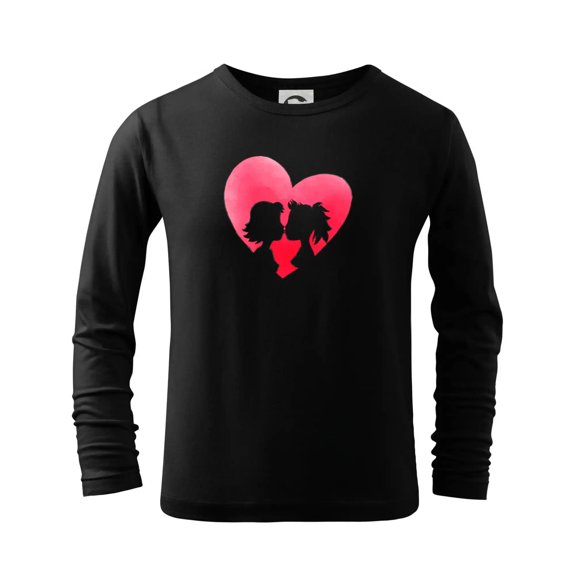 Tričká pre LGBT a Queer komunitu - LGBT srdce lesby - Tričko detské Long Sleeve