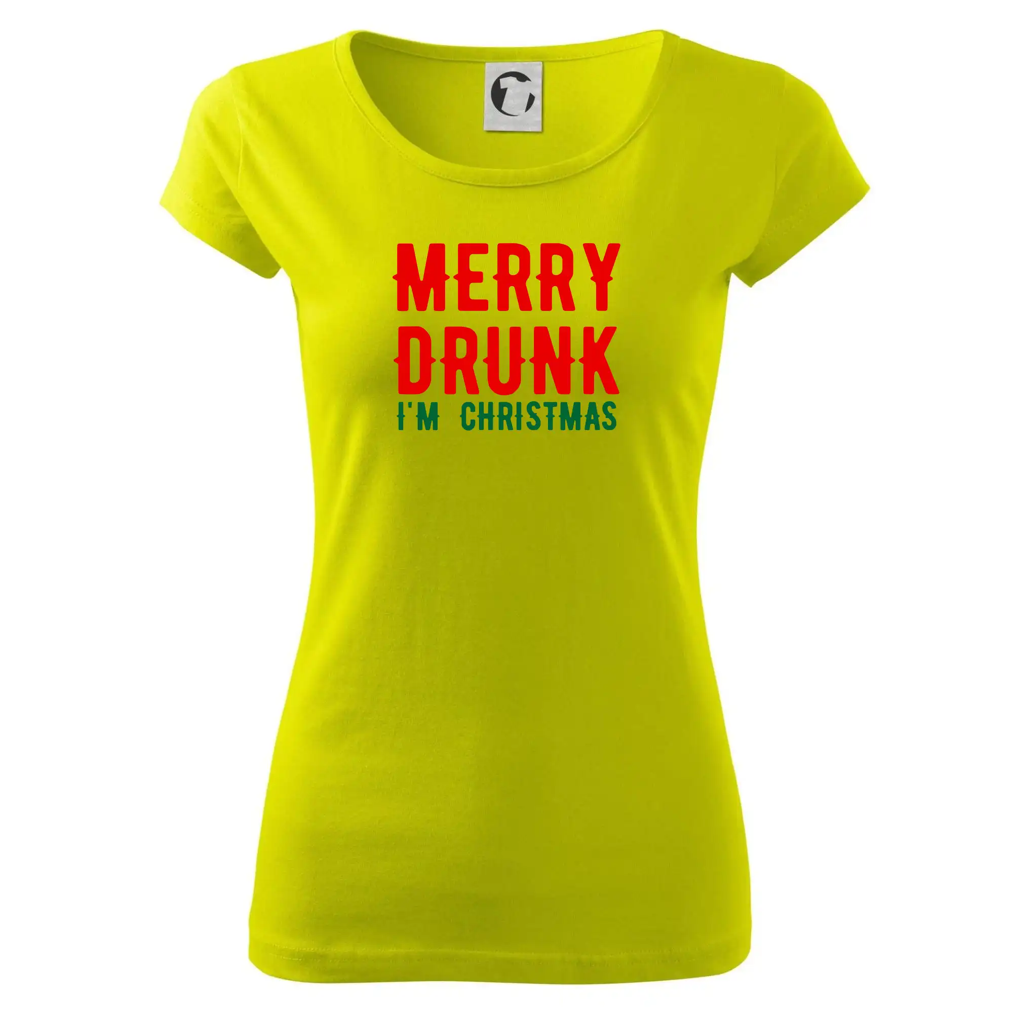Vianočné tričká - Merry Drunk I'm Christmas - Dámske tričko Pure
