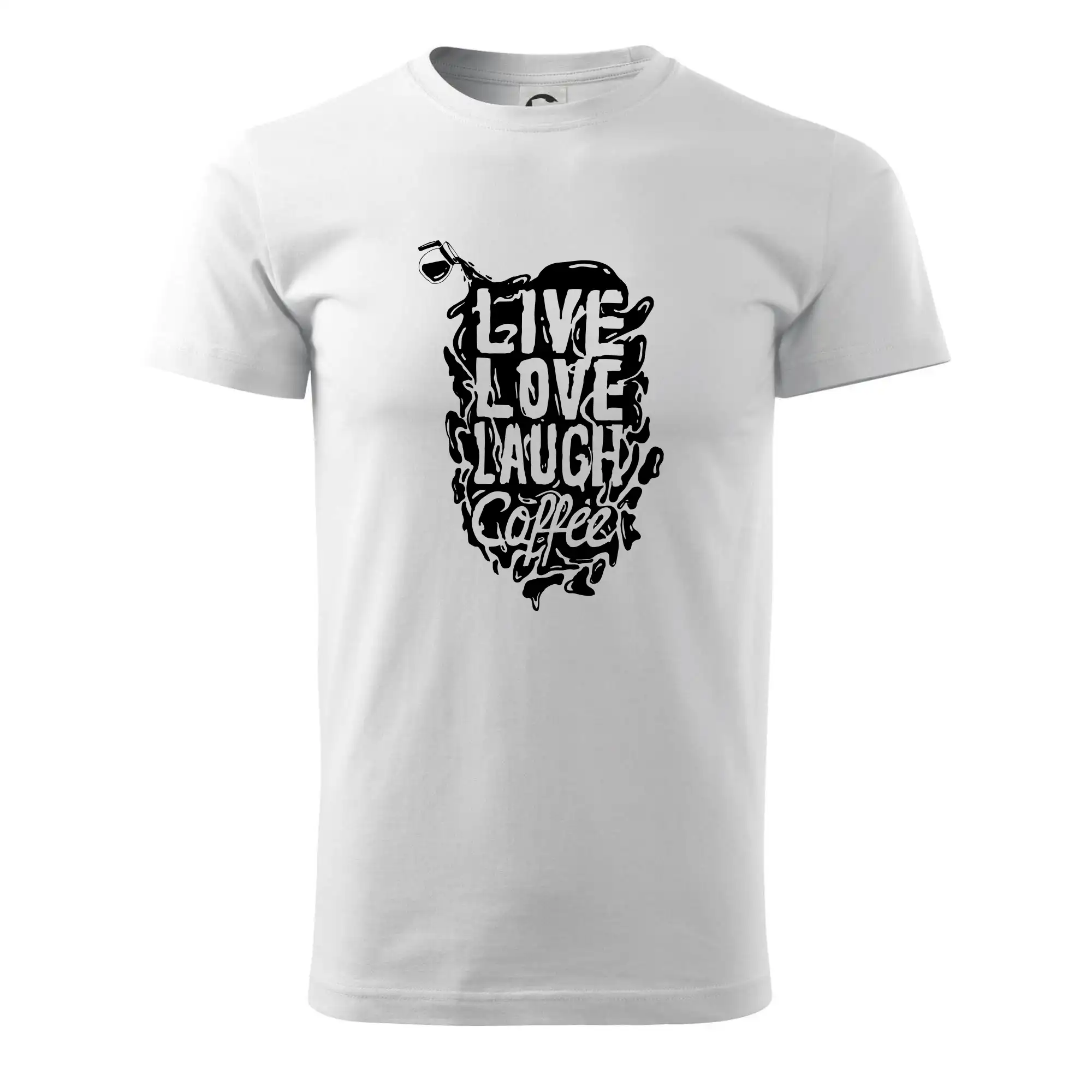 Motívy pre baristu a milovníkov kávy - Live love laugh coffee - Pánske tričko nižšej gramáže