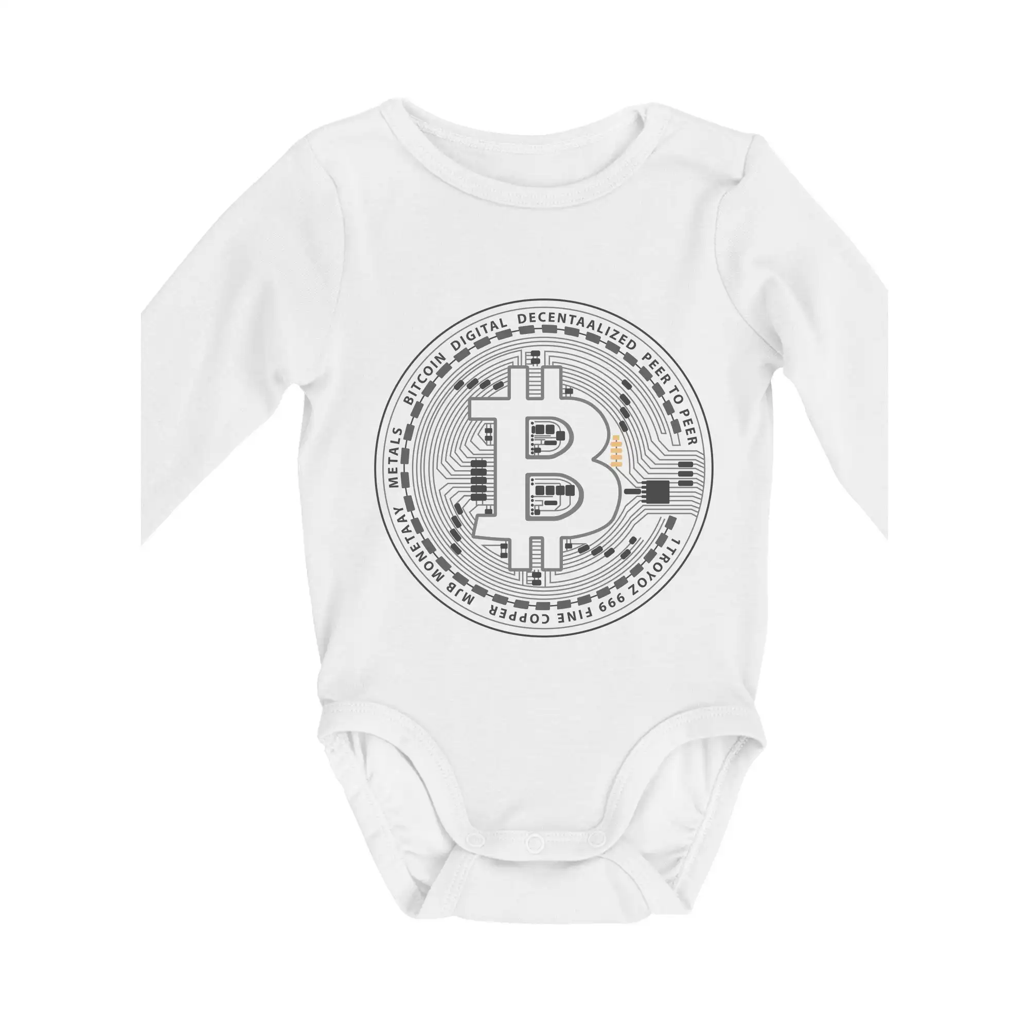 Bitcoin tlačený spoj - Body dojčenské s dlhým rukávom