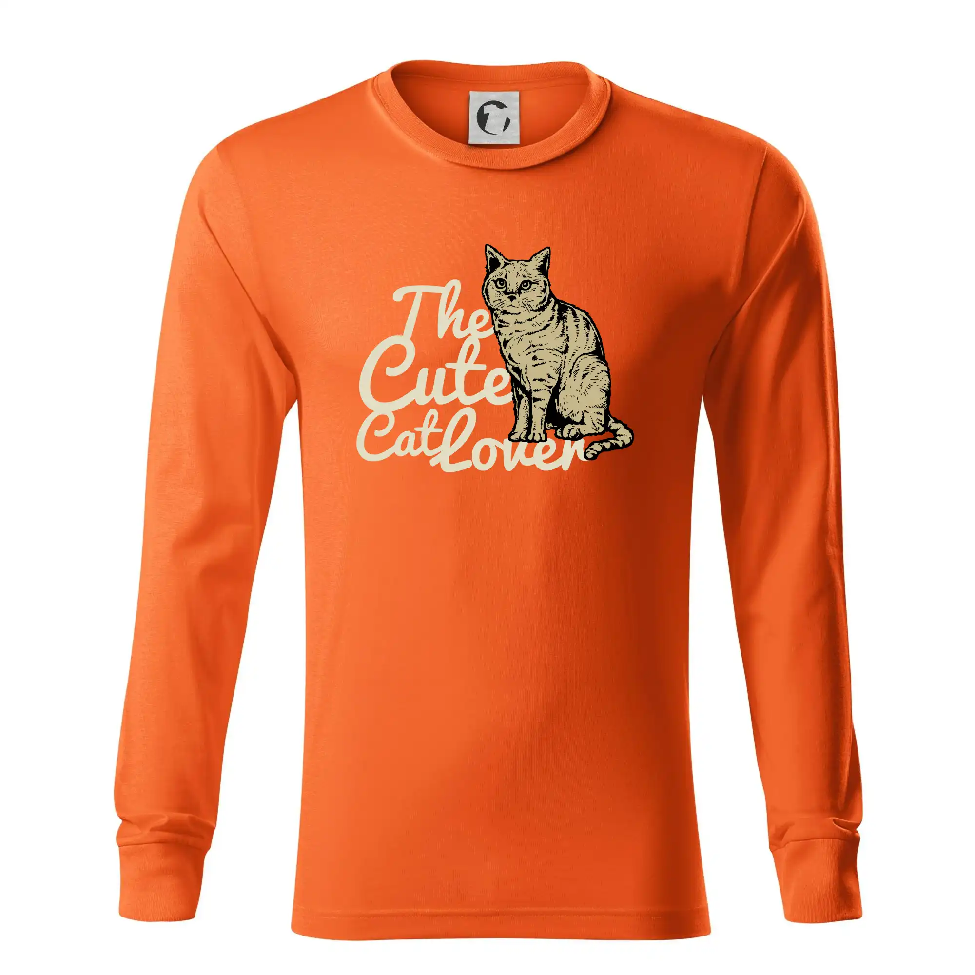 Vtipná tričká s mačkou - The cute cat lover - Tričko s dlhým rukávom LS R05