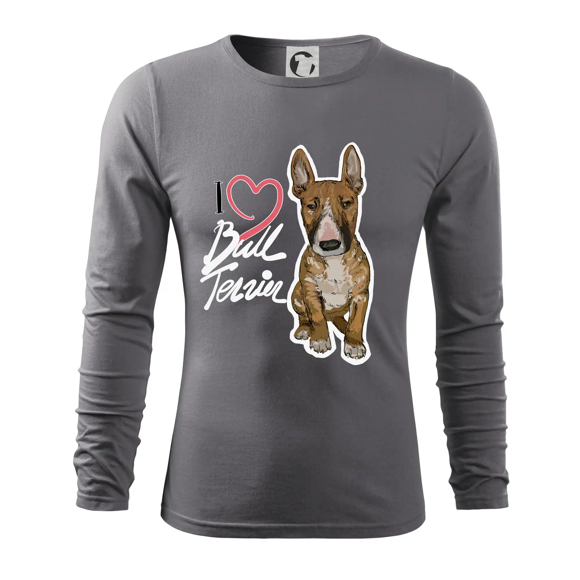 Ostatné psie plemená - I love bull terrier - Tričko s dlhým rukávom FIT-T long sleeve