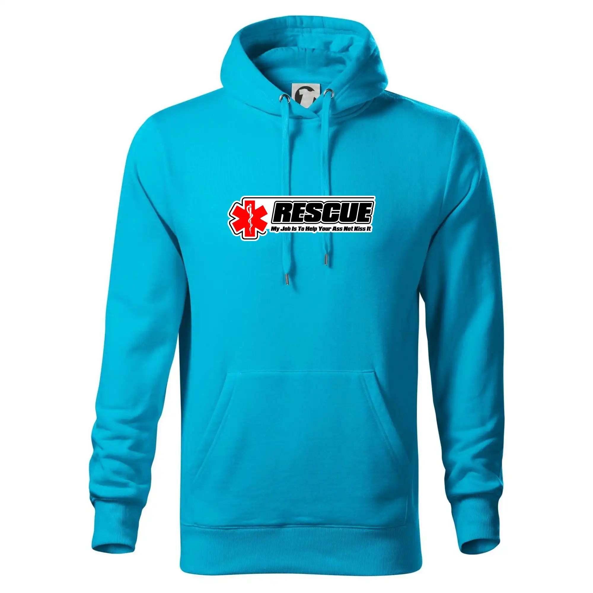 Tričká a mikiny pre záchranárov a lekárov - Kvalitné oblečenie pre zdravotníkov - Rescue My Job Is To Help Your Ass Not Kiss It - Mikina pánska Cape s kapucňou