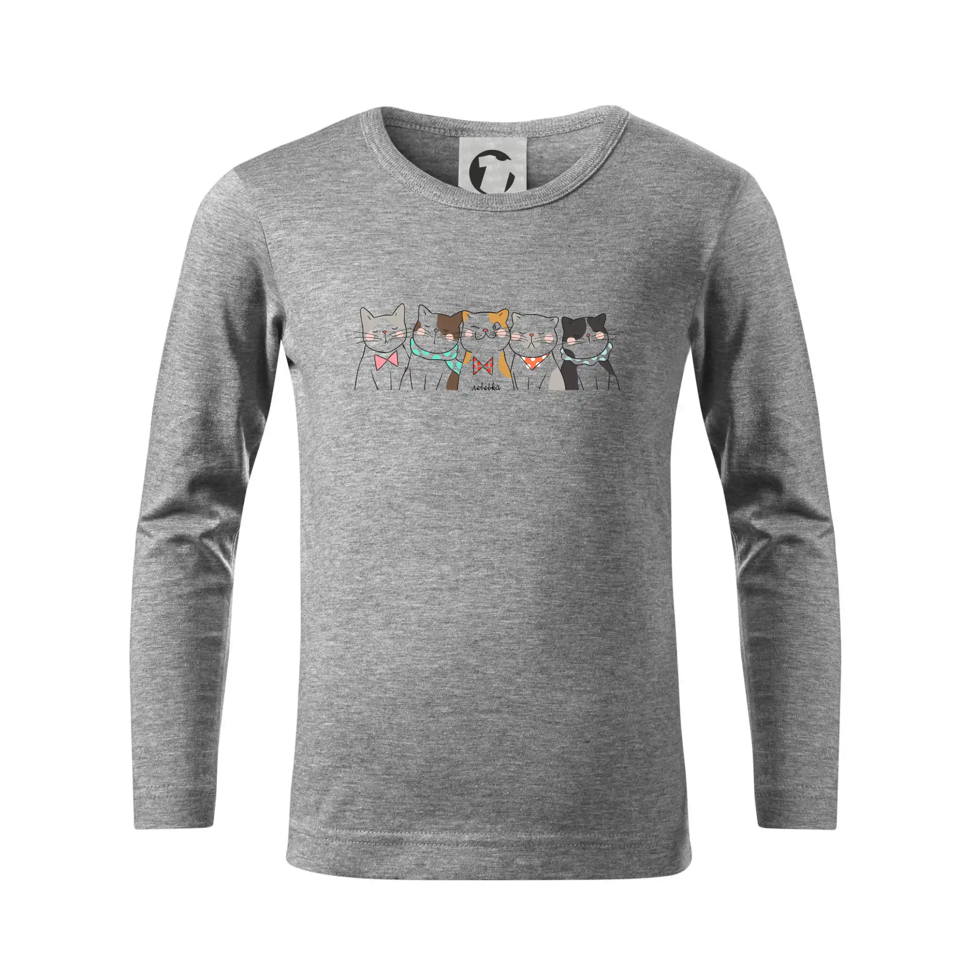 Vtipná tričká s mačkou - Päť mačiek - Tričko detské Long Sleeve