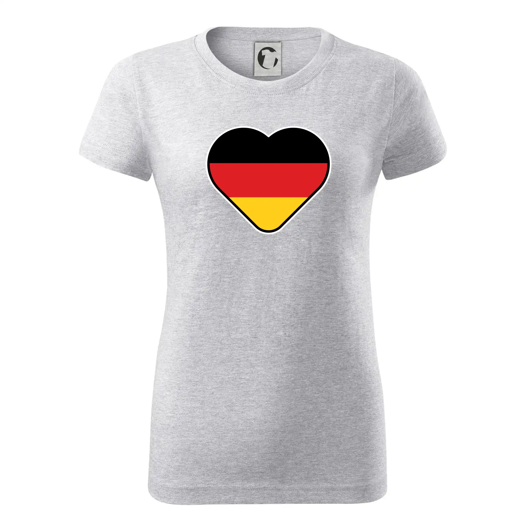 Tričká Nemecko - Germany love veľké - Nemecká vlajka - Dámske tričko basic - ľahko voľnejšie a dlhšie