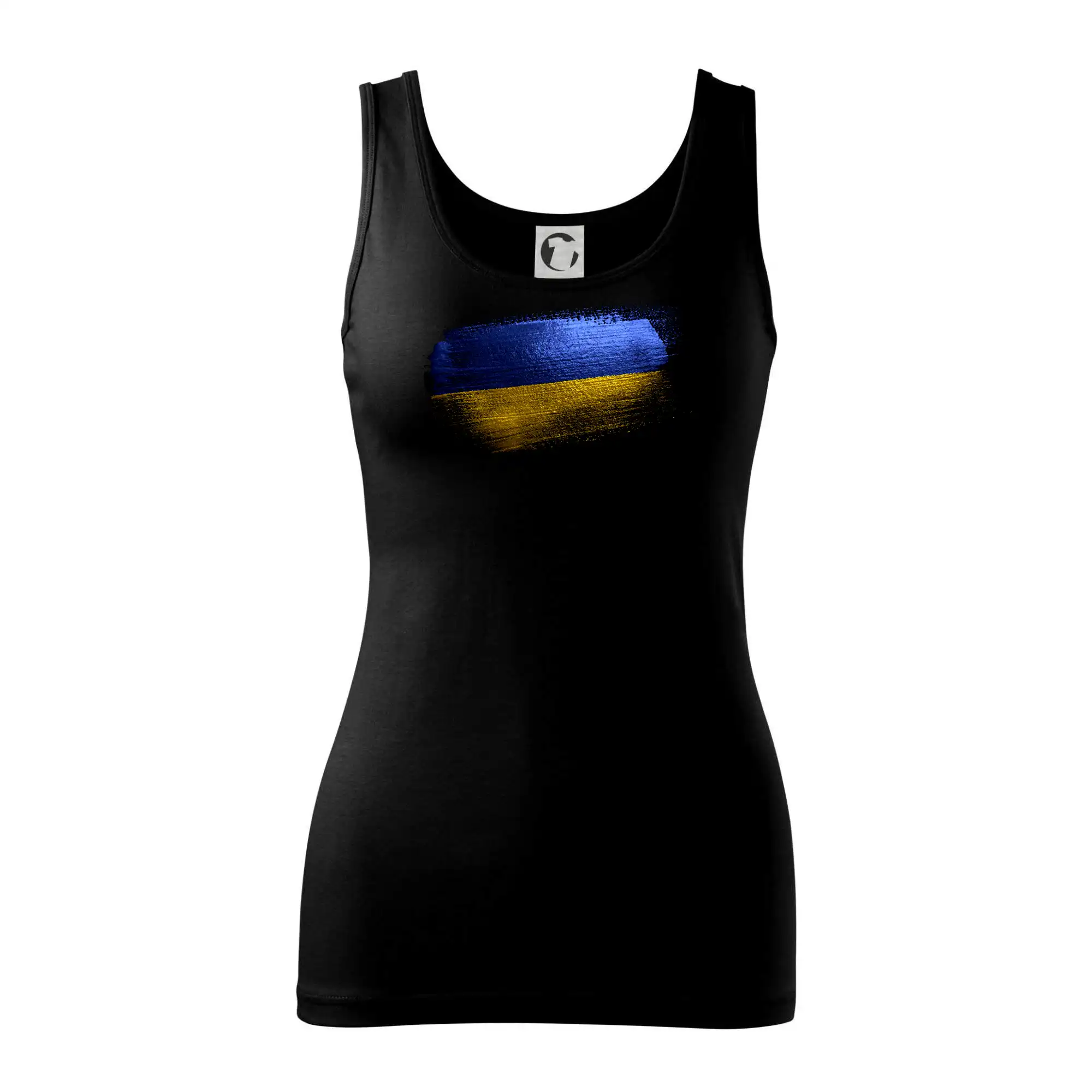 Tričká s vlajkou ukrajiny - Ukrajina vlajka kreslená štetcom - Dámske tielko