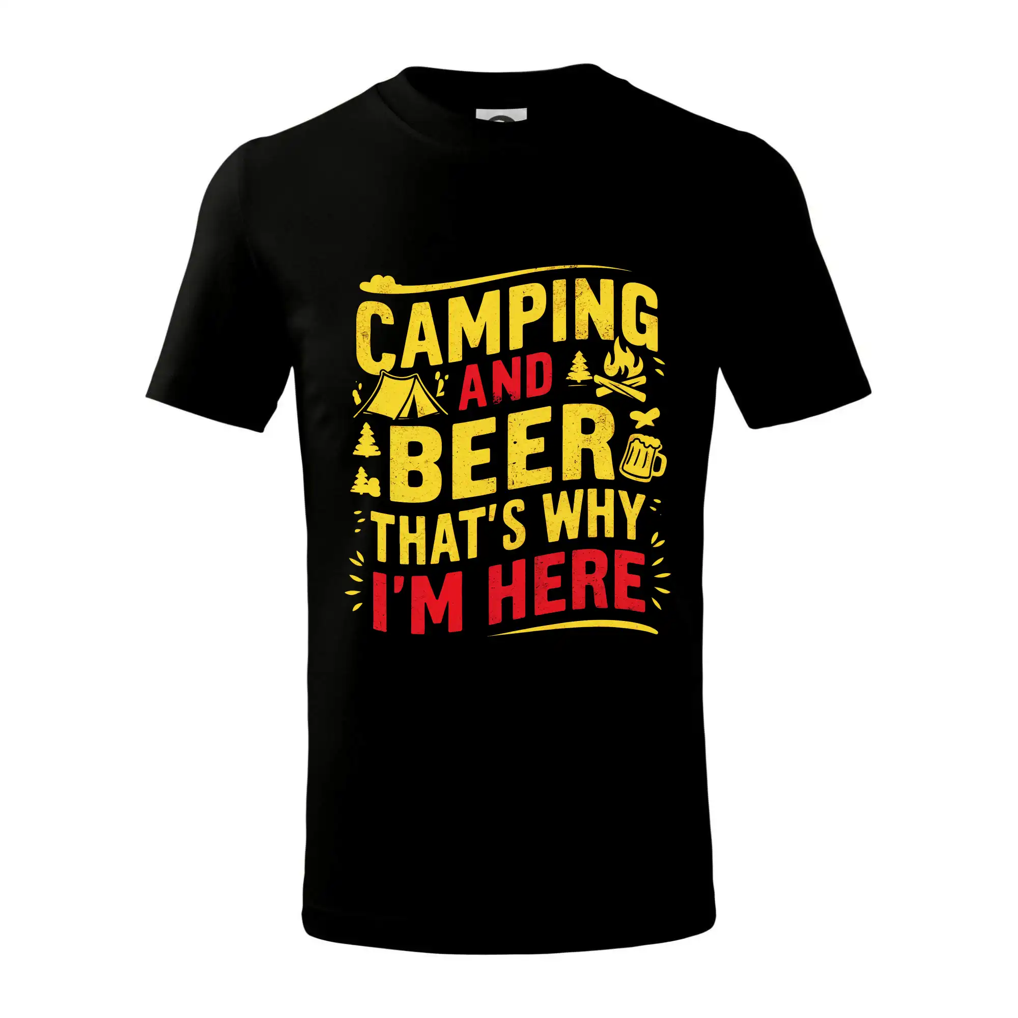 Vtipná tričká pre pivárov - Camping and beer - thats why iam here - Tričko detské bavlnené