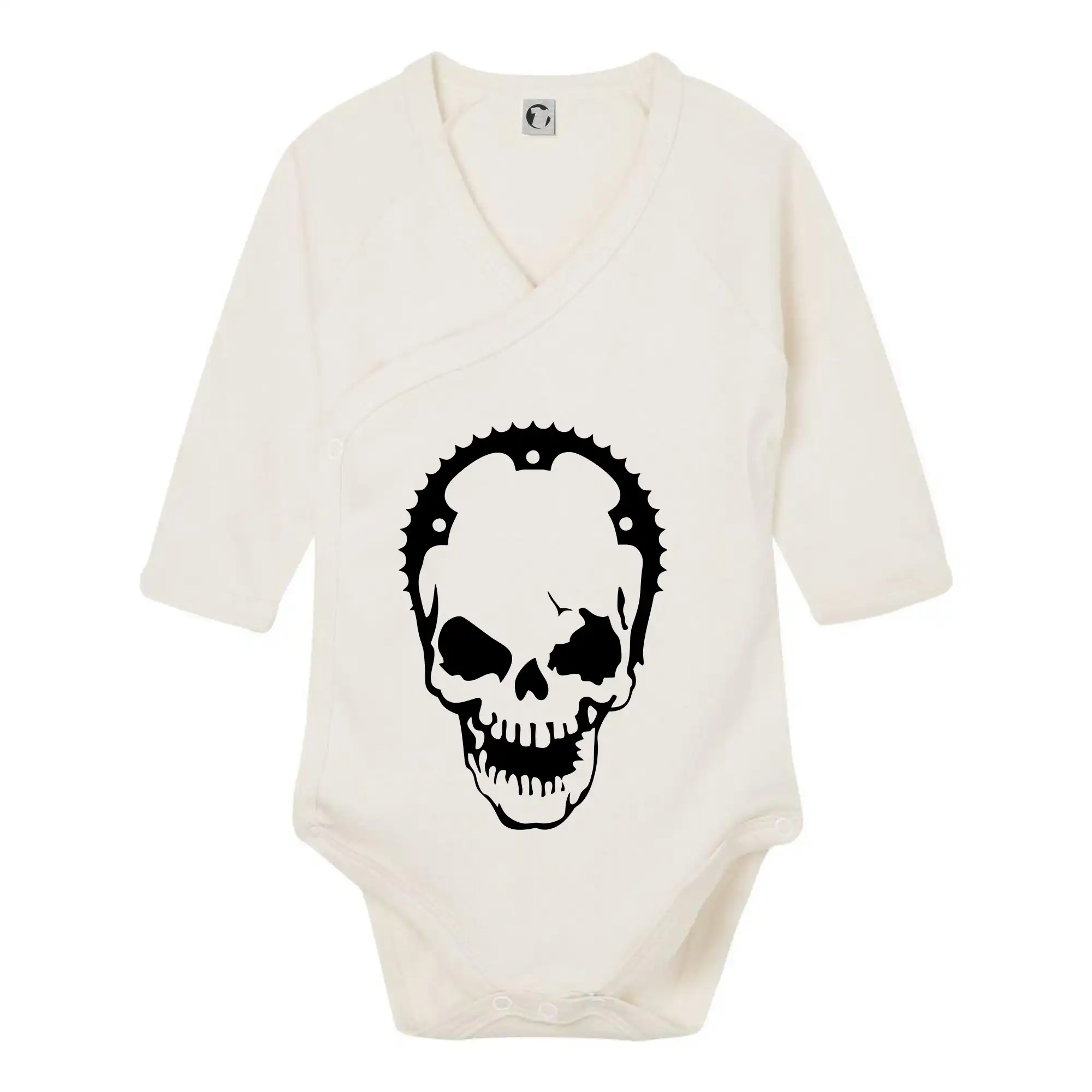 Tričká a mikiny s potlačou motoriek – pre pravých motorkárov - Rozeta lebka - Body zavinovacie s dlhým rukávom