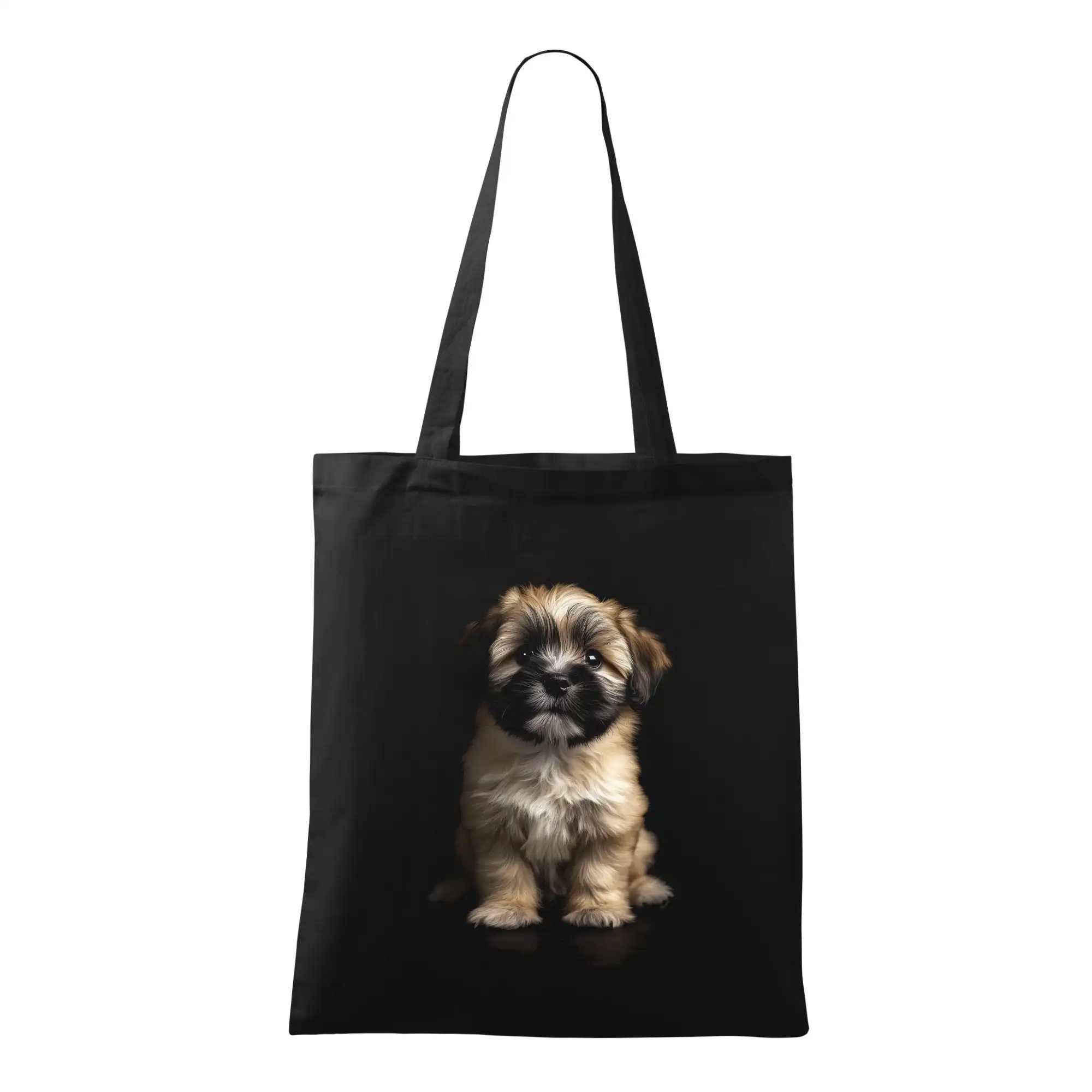 Ostatné psie plemená - Lhasa Apso šteňa čierna fotka - Taška bavlnená