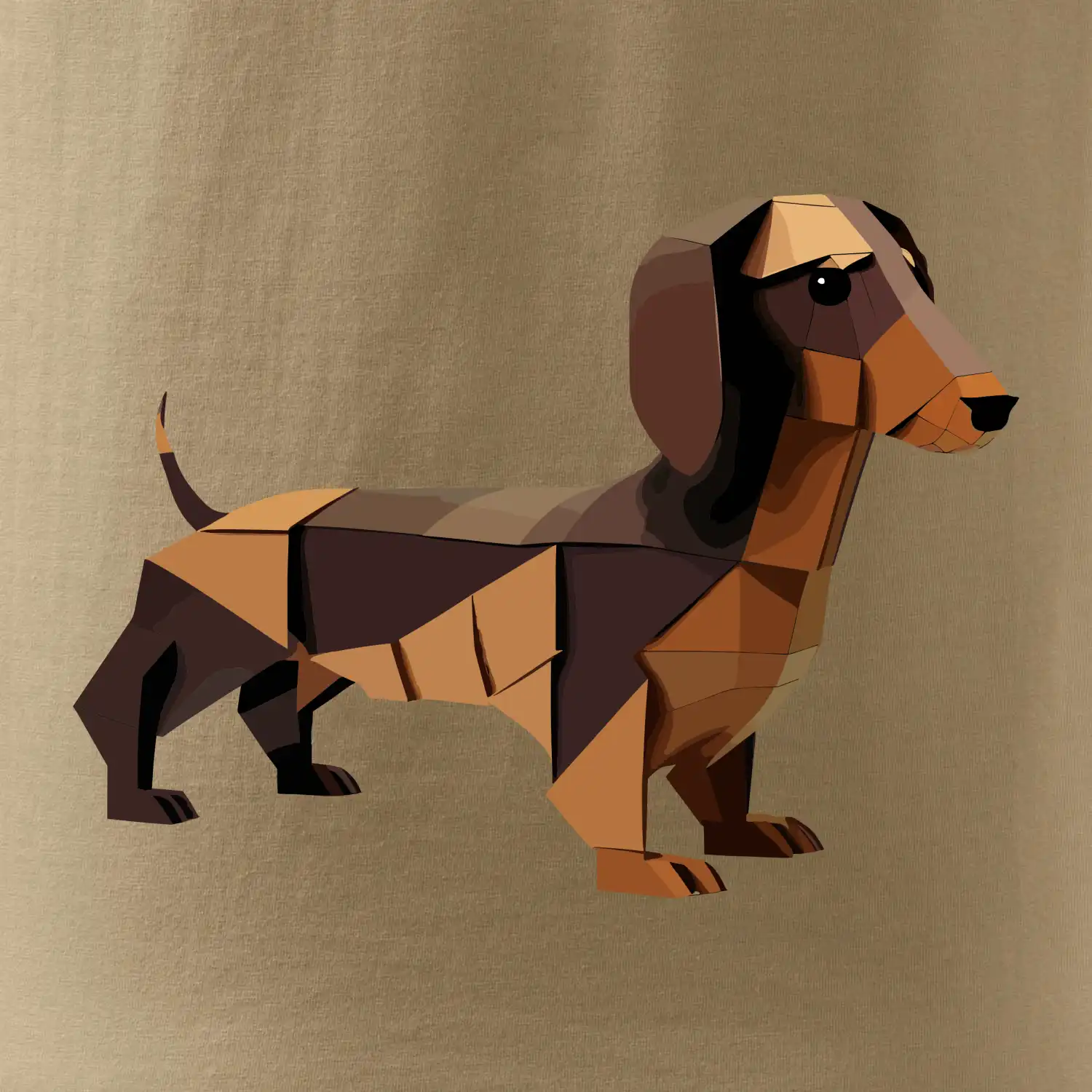 Jezevčík - slepený z papíru