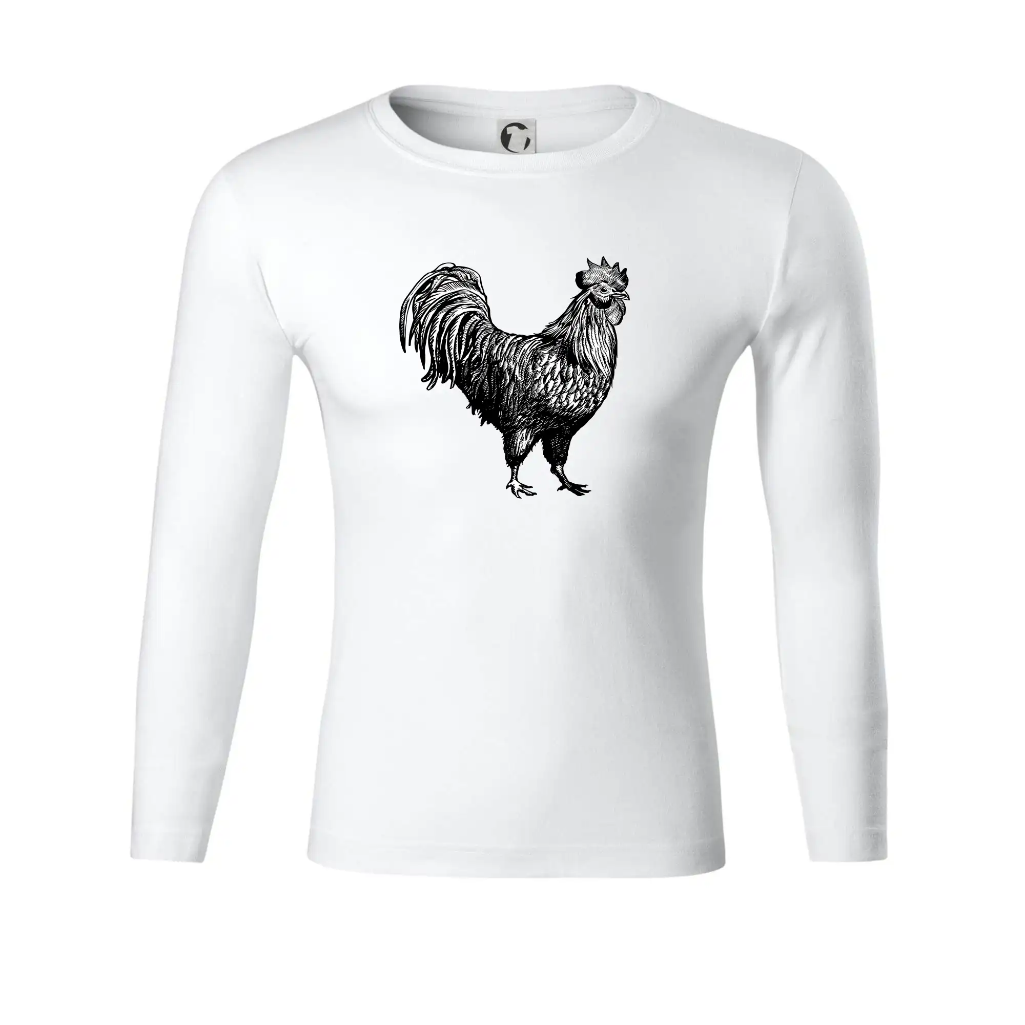 Kohout kreslený černobílý