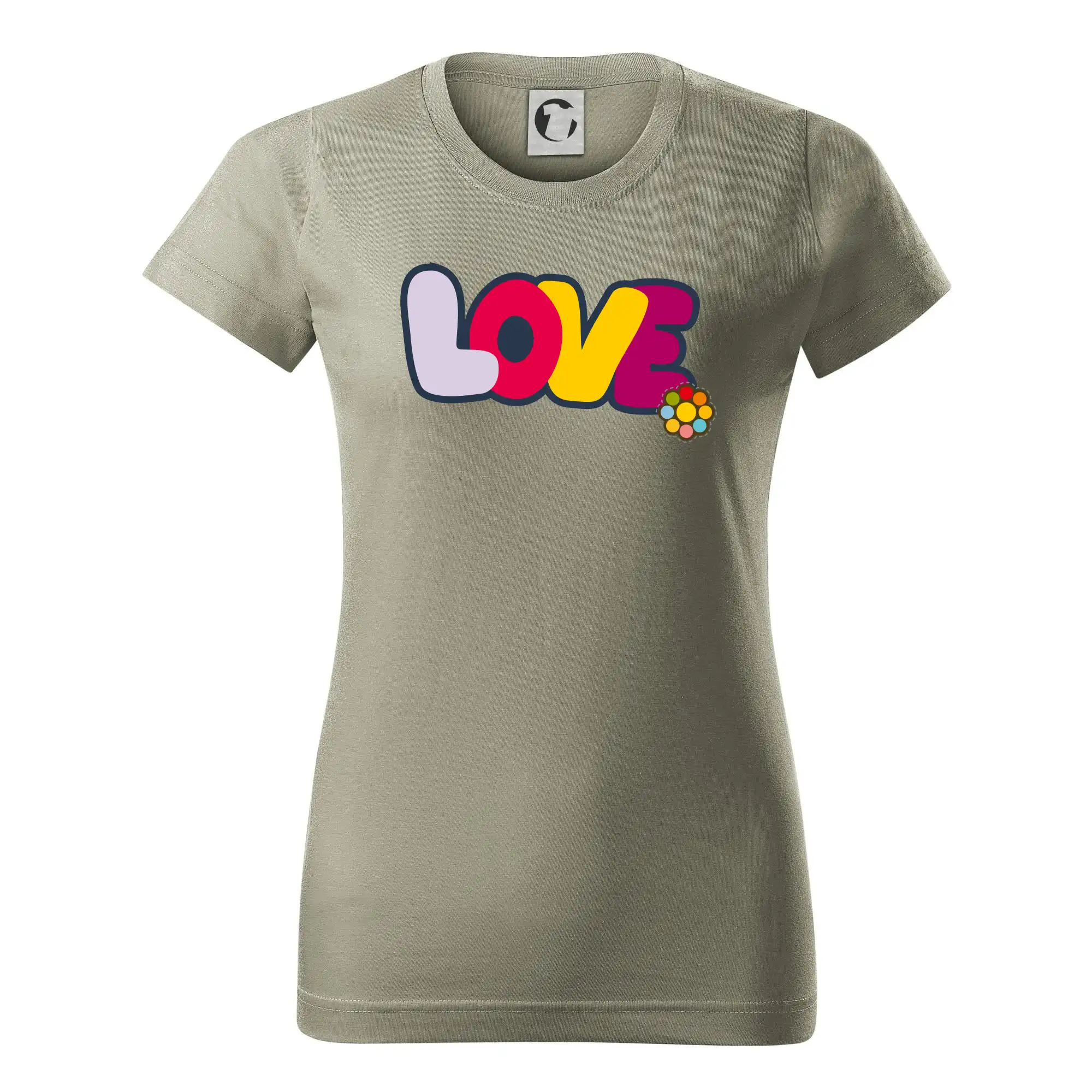 Love nápis s květinou