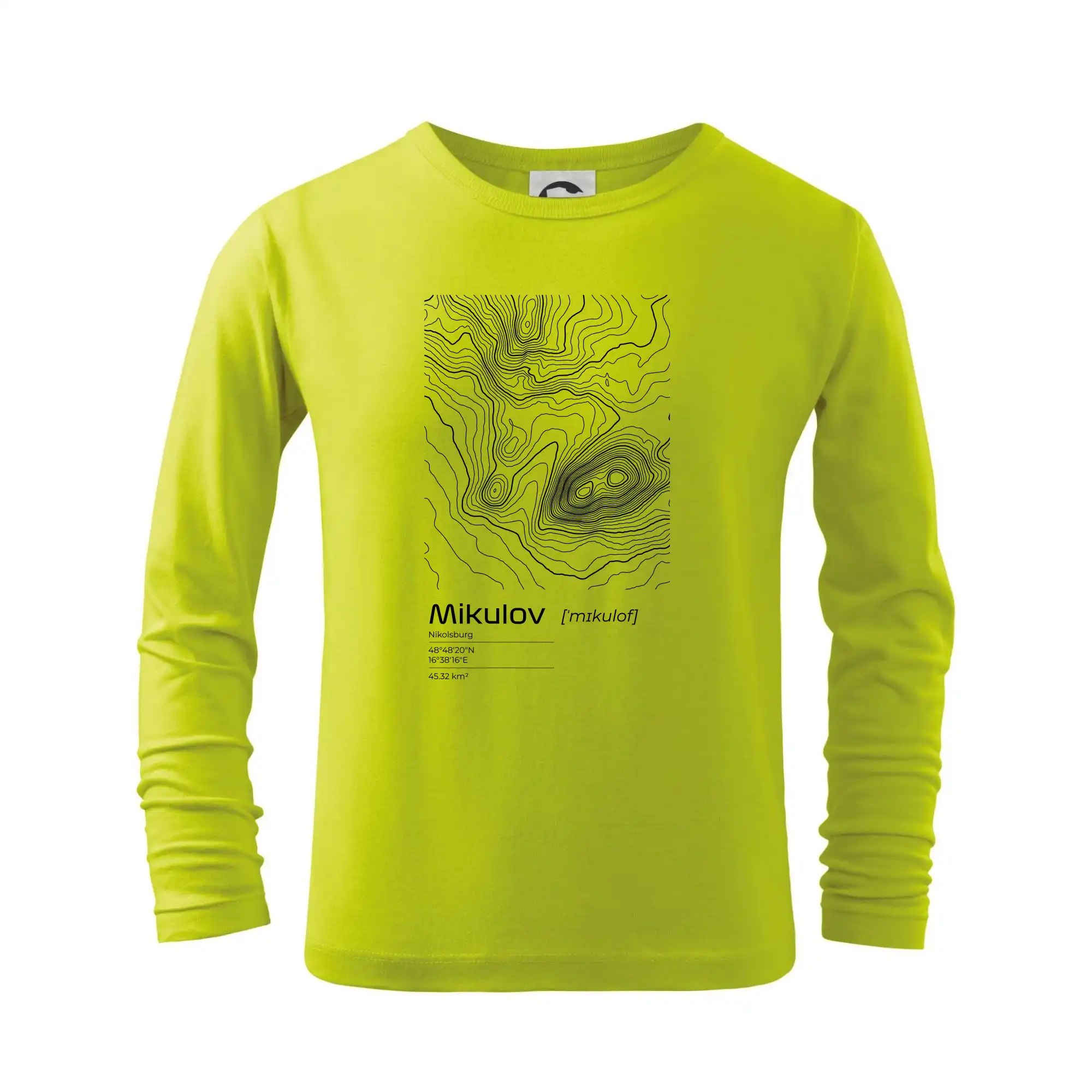 Mikulov - vrstevnice v obdélníku