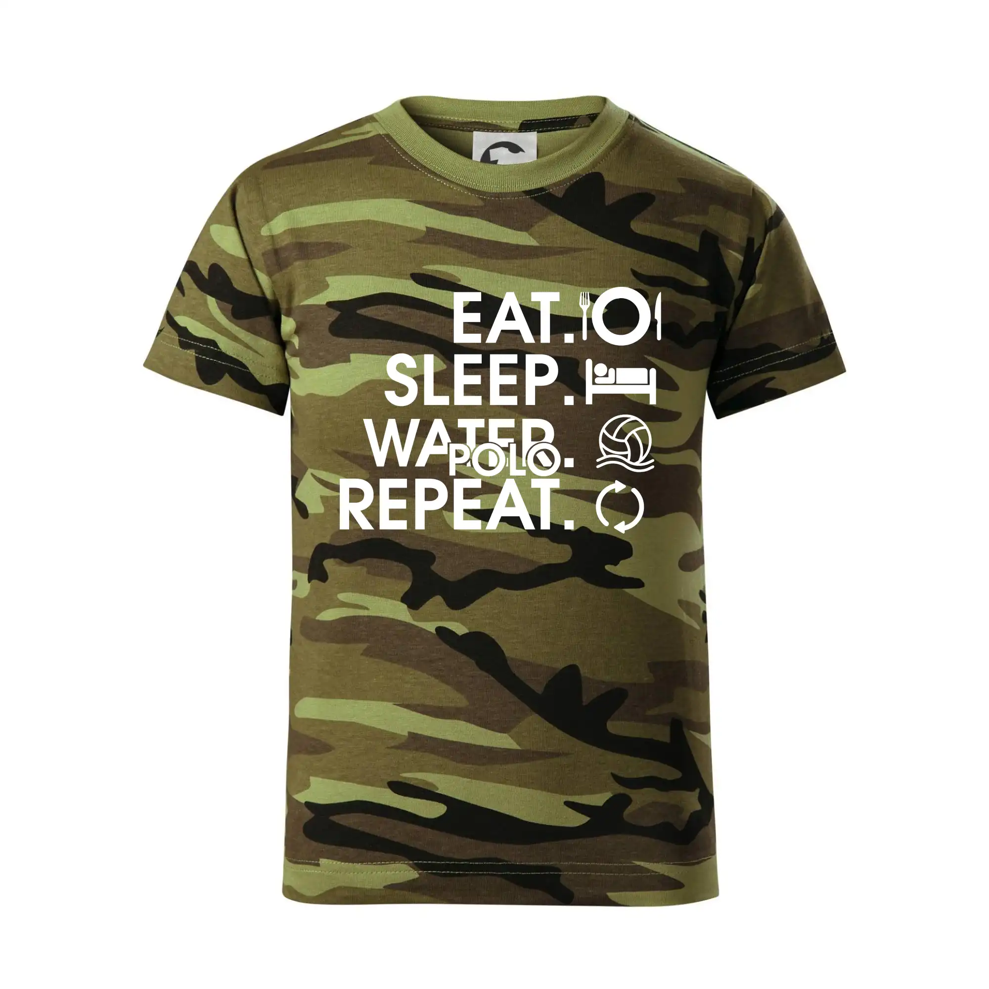 Ostatné športy - Eat sleep watter polo repeat - Detské maskáčové tričko