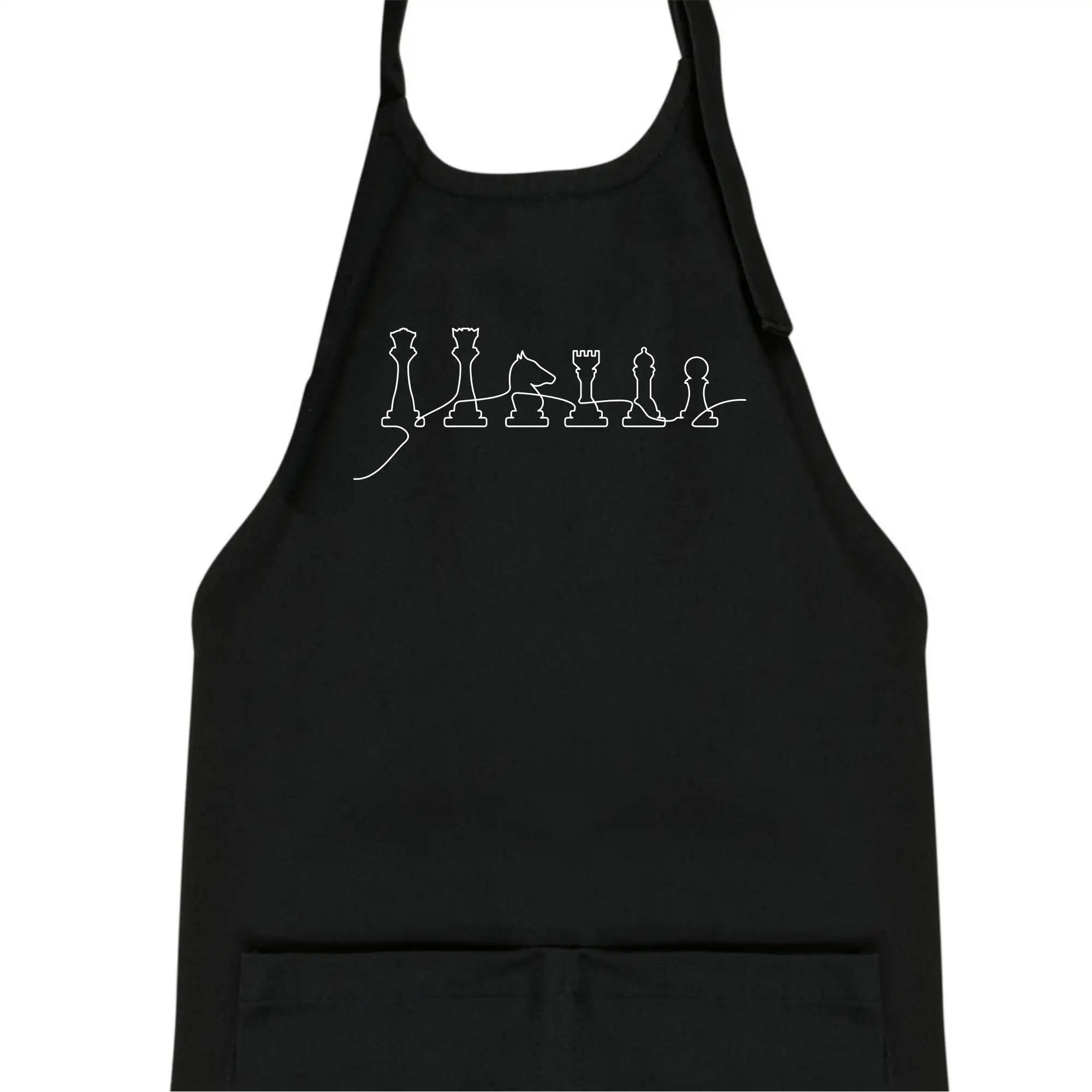 Šachové figurky v řadě - obrys