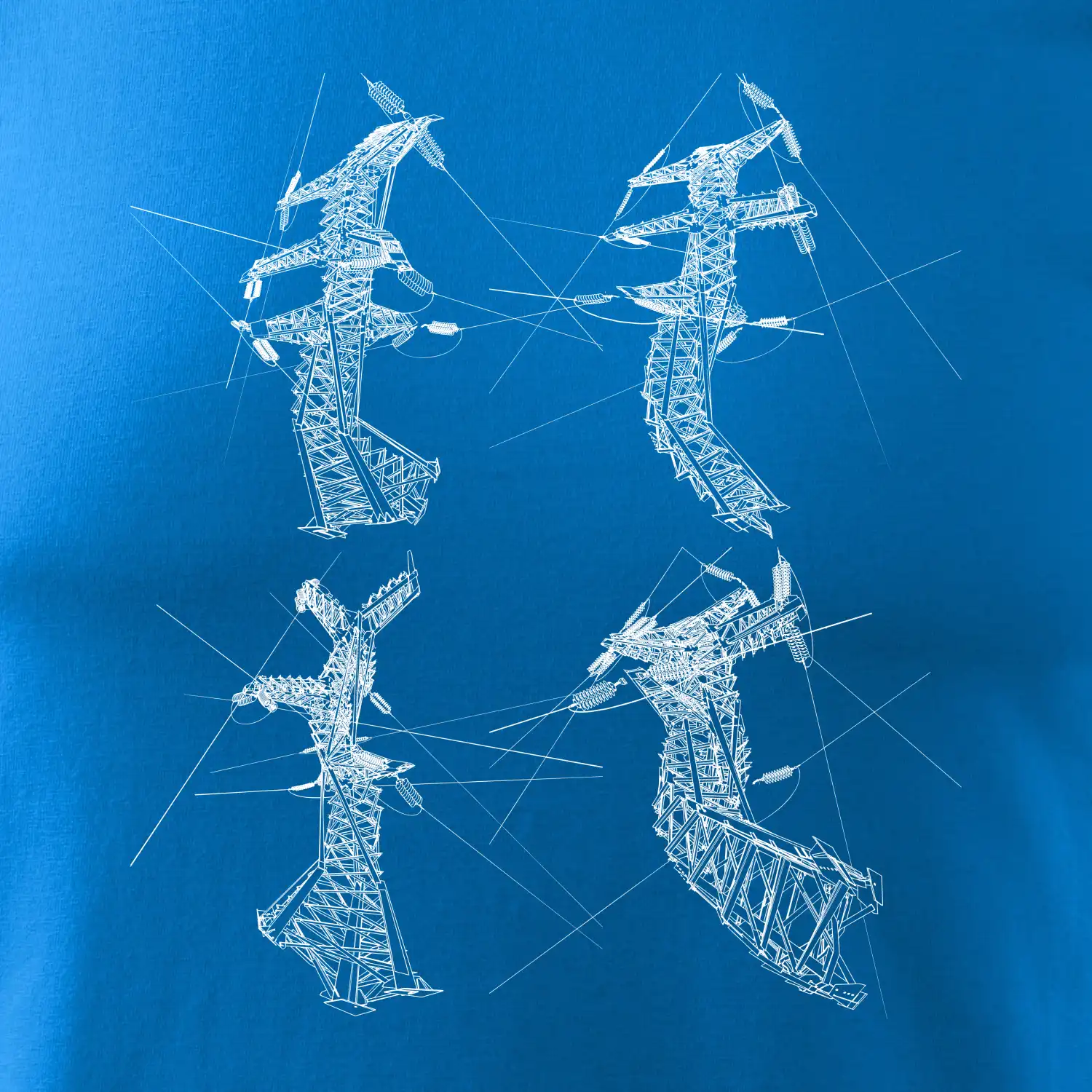 Zkroucený stožár vysokého vedení