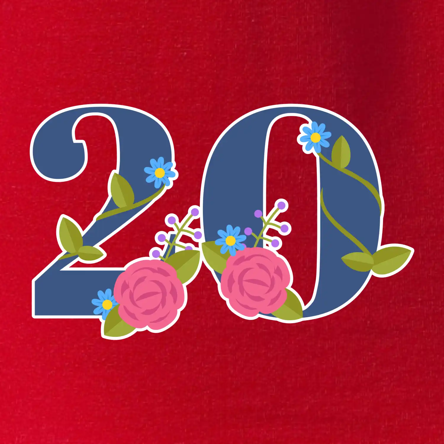 Květinové číslo kreslené - 20