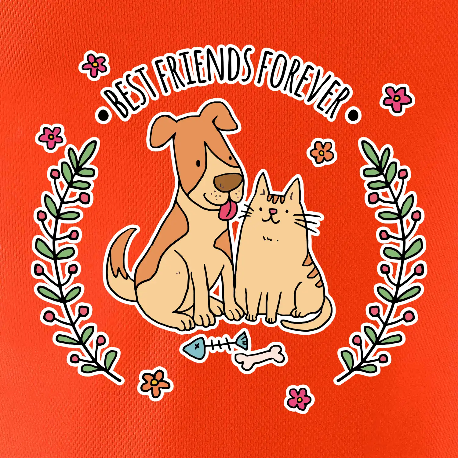 Kočka a pes best friends