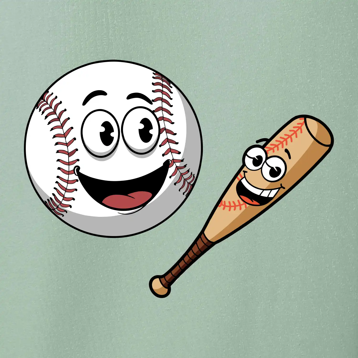 Parové triko - baseballová pálka a míček