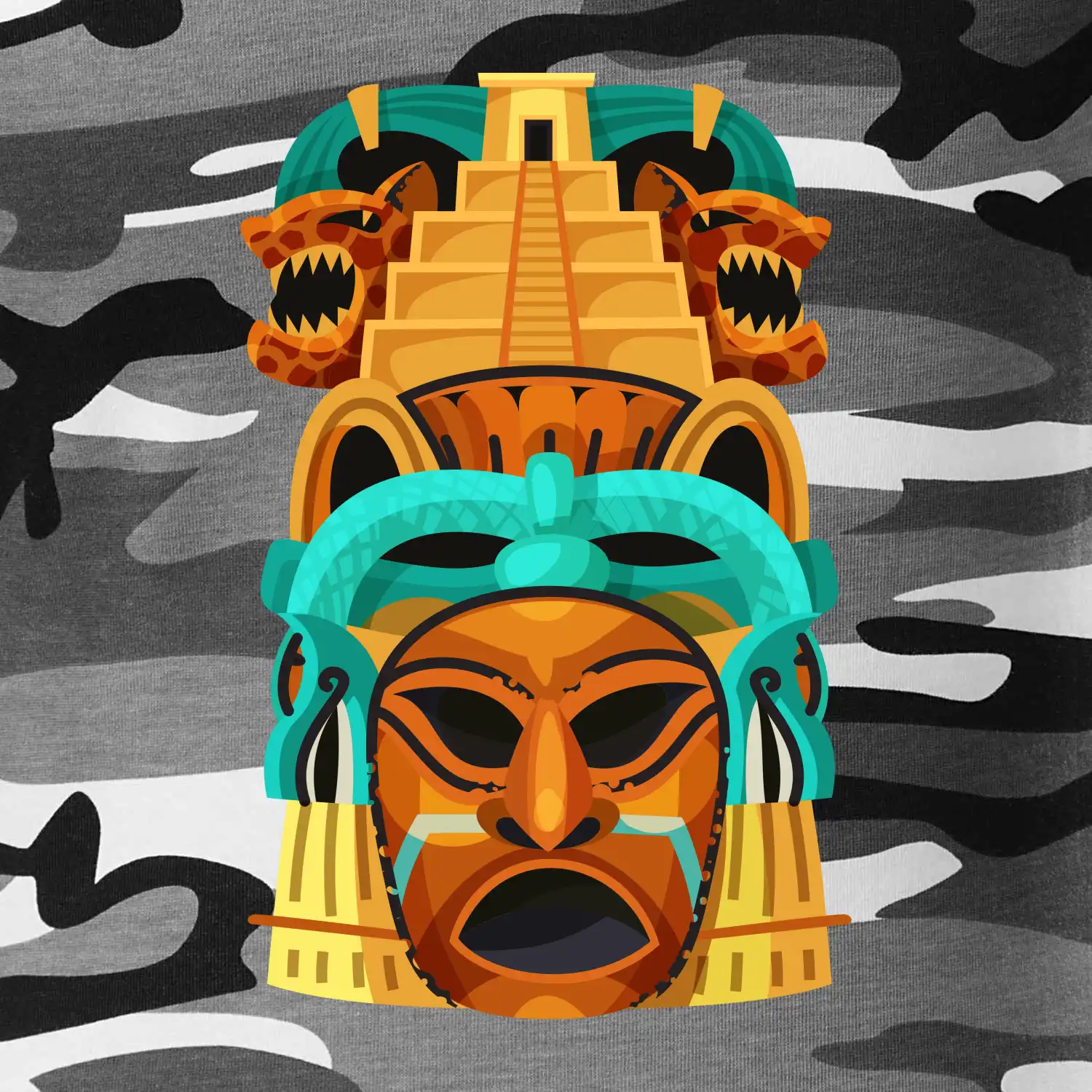 Mayové maska s pyramidou