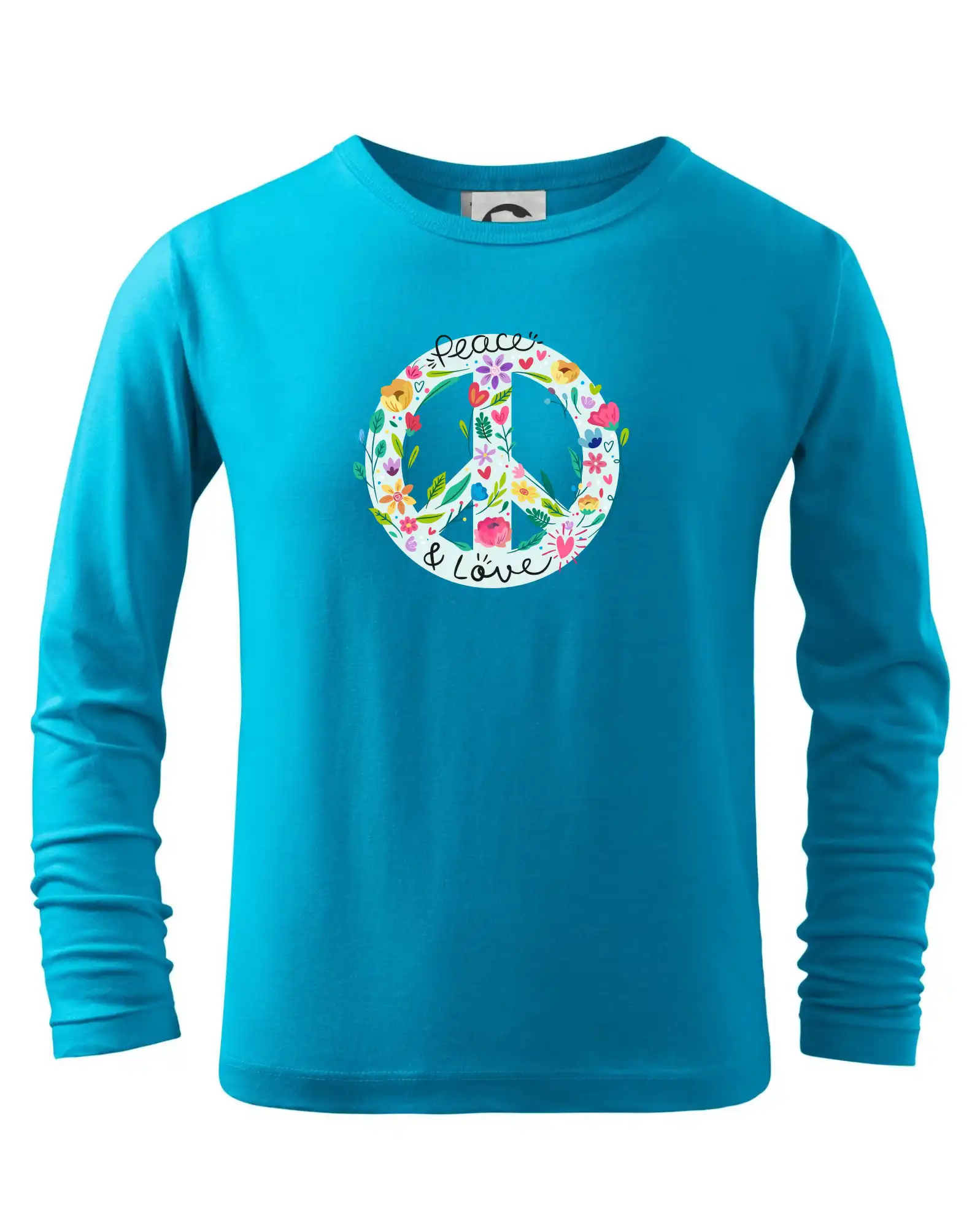 Tričká pre pohodový ľudí - Peace and love symbol - Tričko detské Long Sleeve