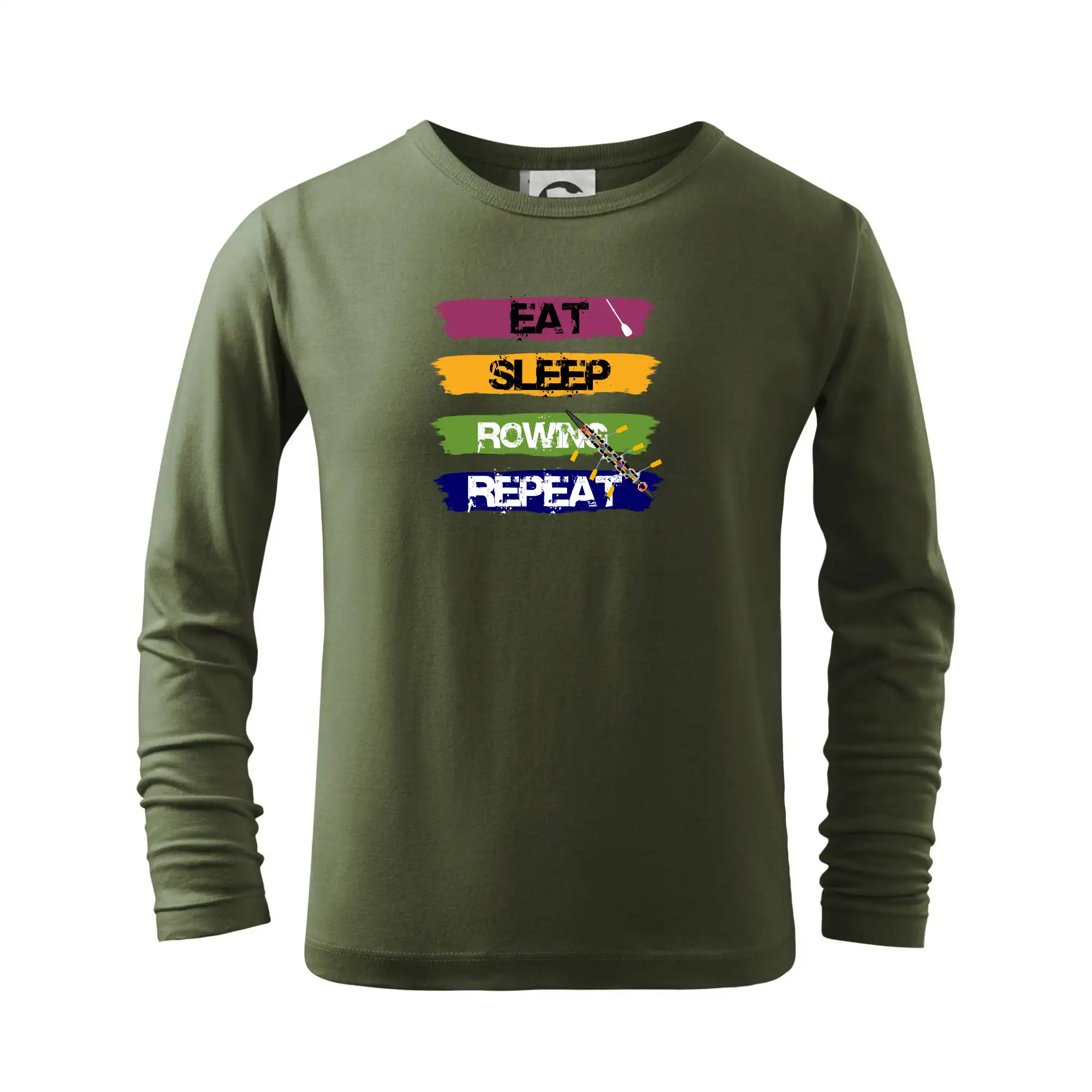 Vodácke tričká - Eat sleep rowing repeat farebné - Tričko detské Long Sleeve