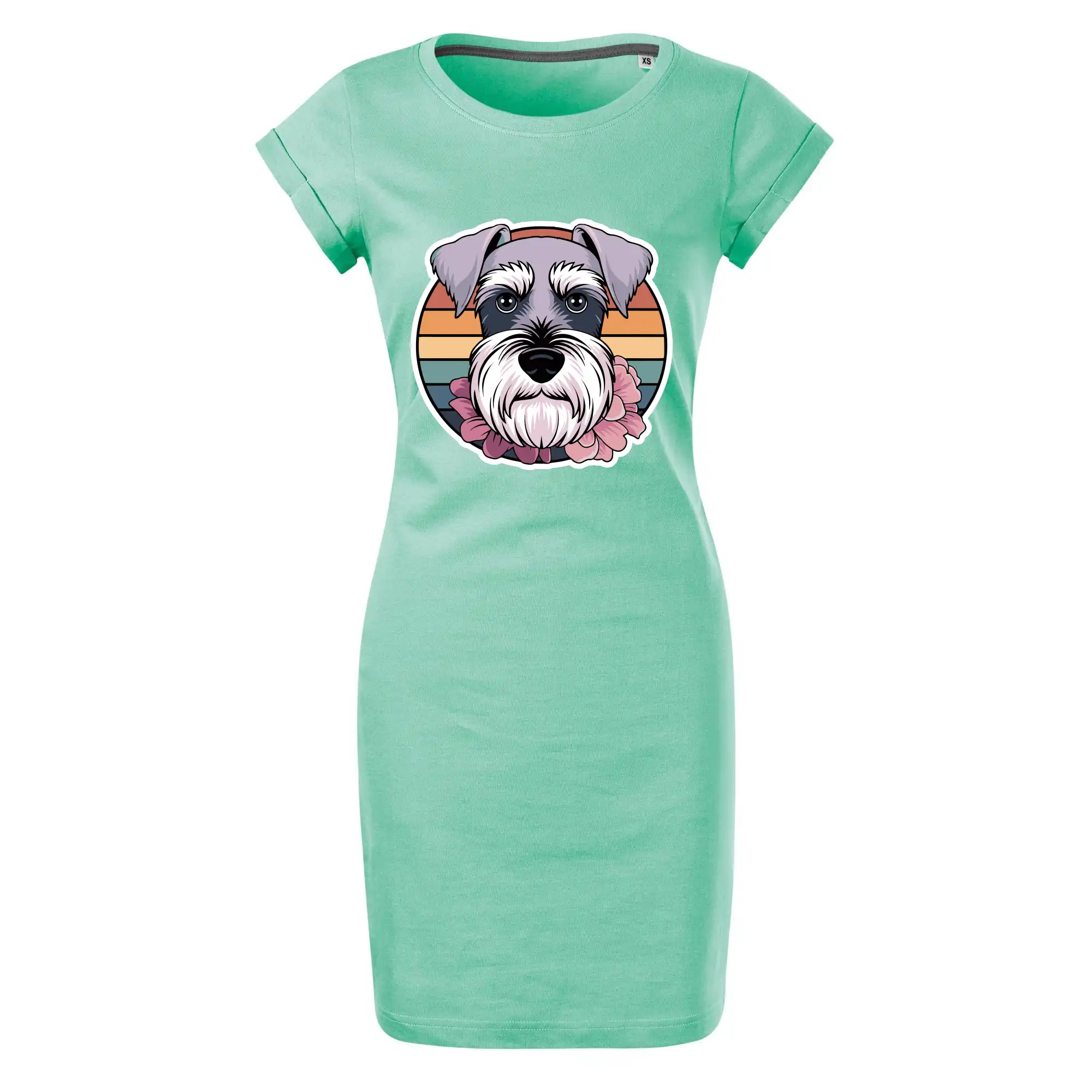 Knírač - fenka a květiny