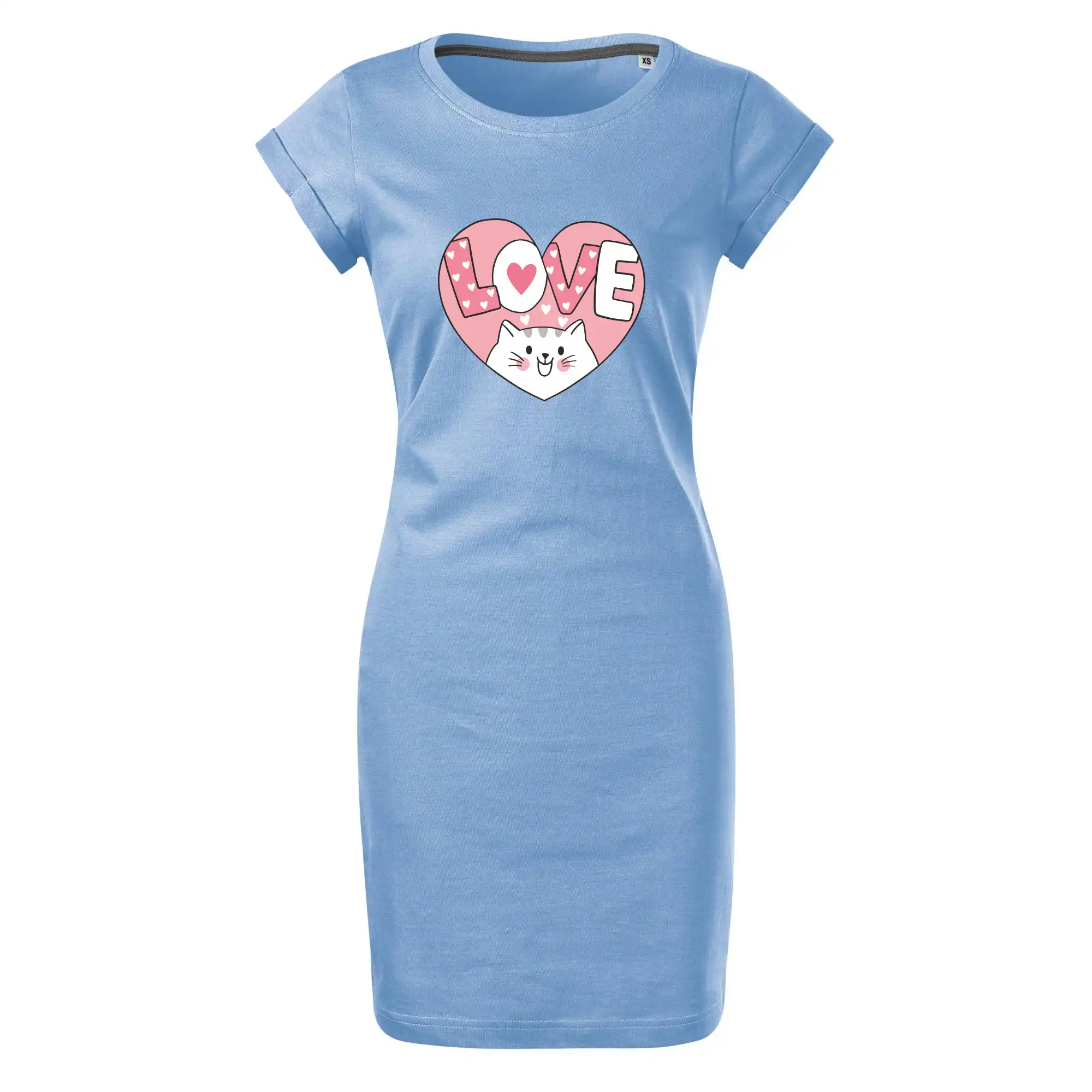 Kočka love - růžové srdce