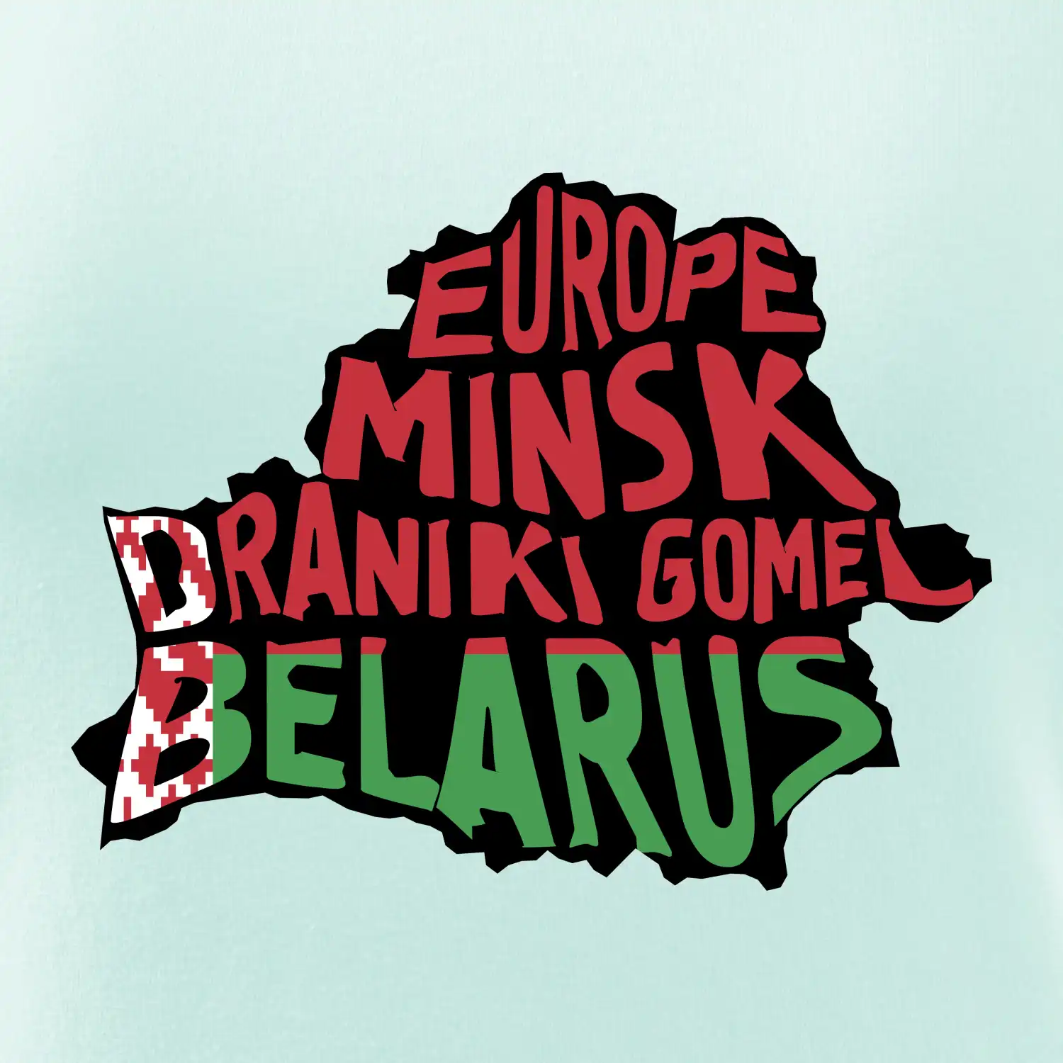 Mapy - názvy měst - Bělorusko