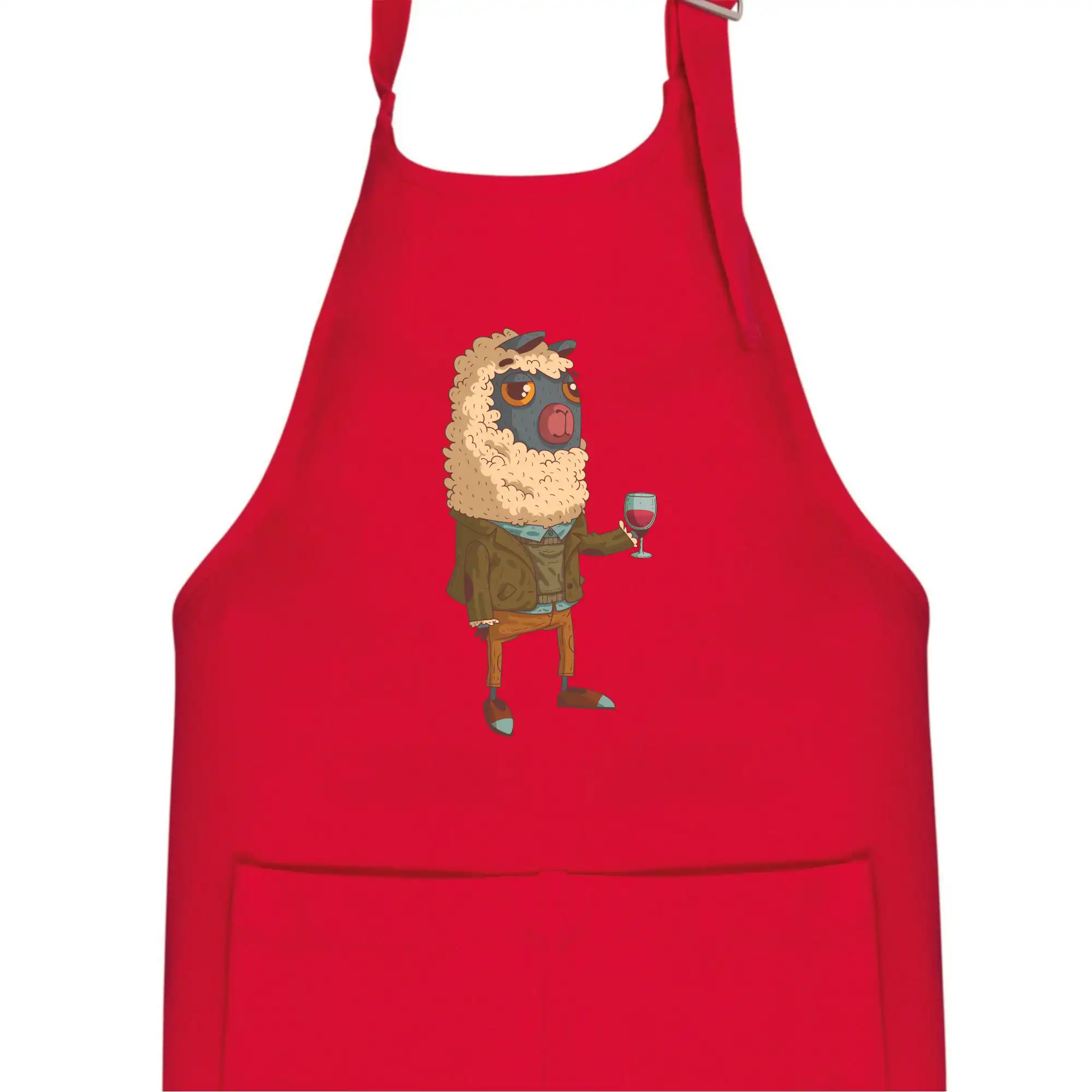 Alpaka s vínem muž