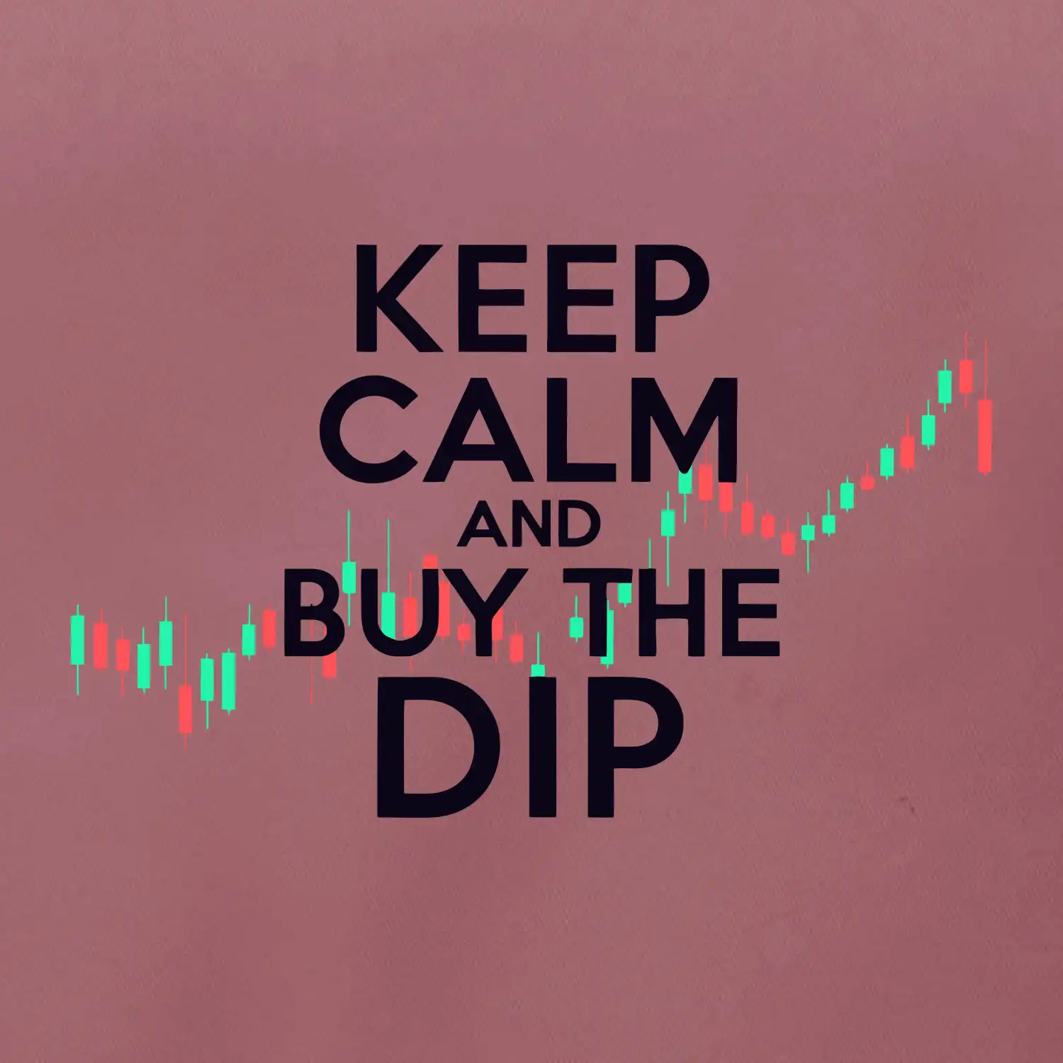 Zeleno červený graf Keep Calm and Buy the Dip