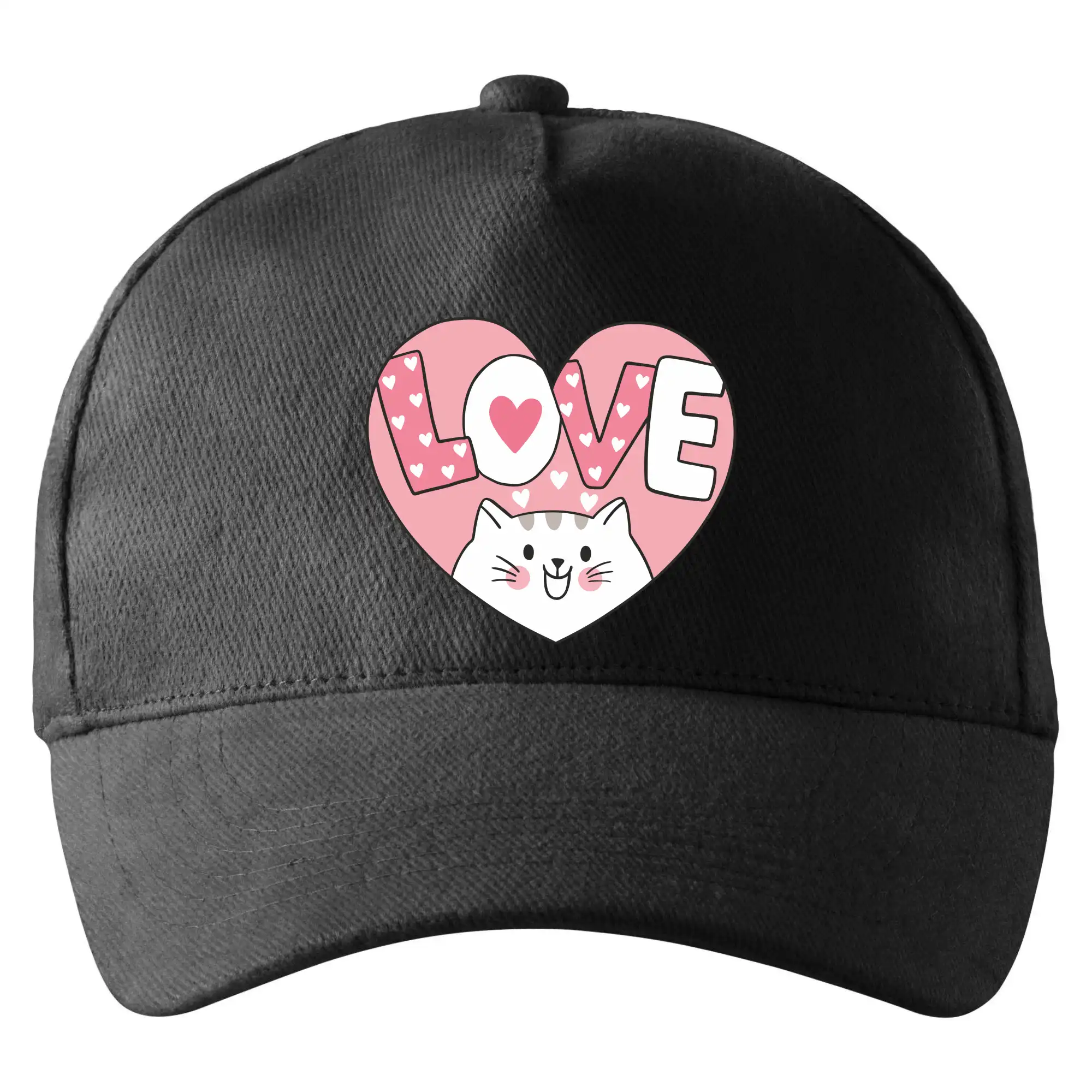 Kočka love - růžové srdce