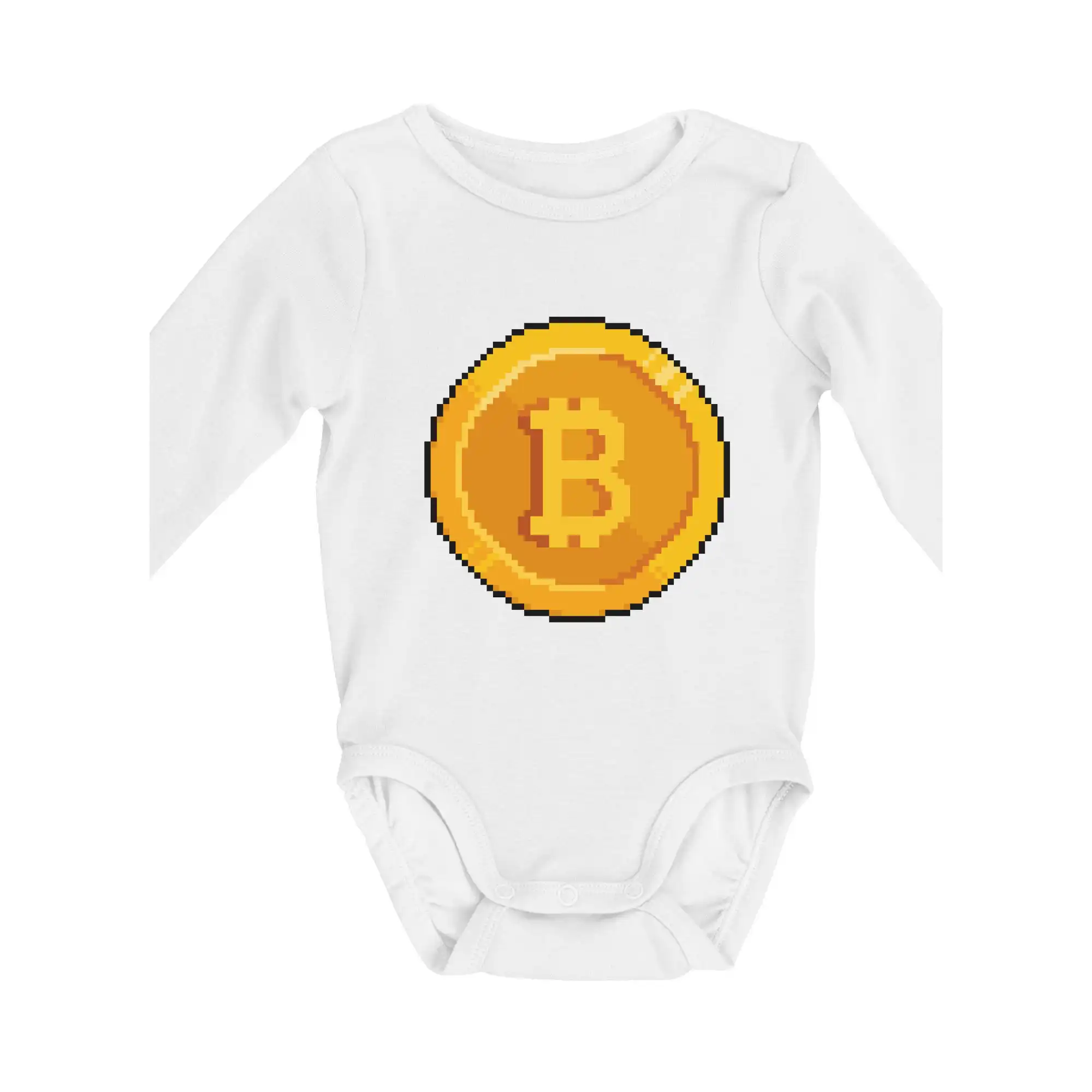 Bitcoin minca - Body dojčenské s dlhým rukávom