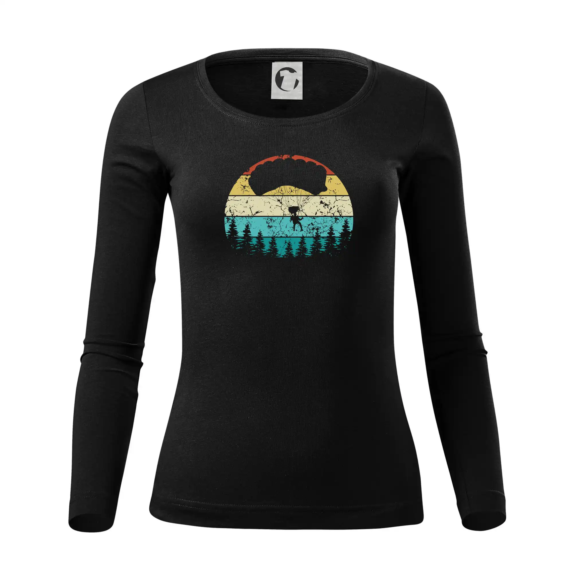 Tričká s motívom paraglidingu - Paragliding vintage - Dámske tričko FIT-T LS - zužené