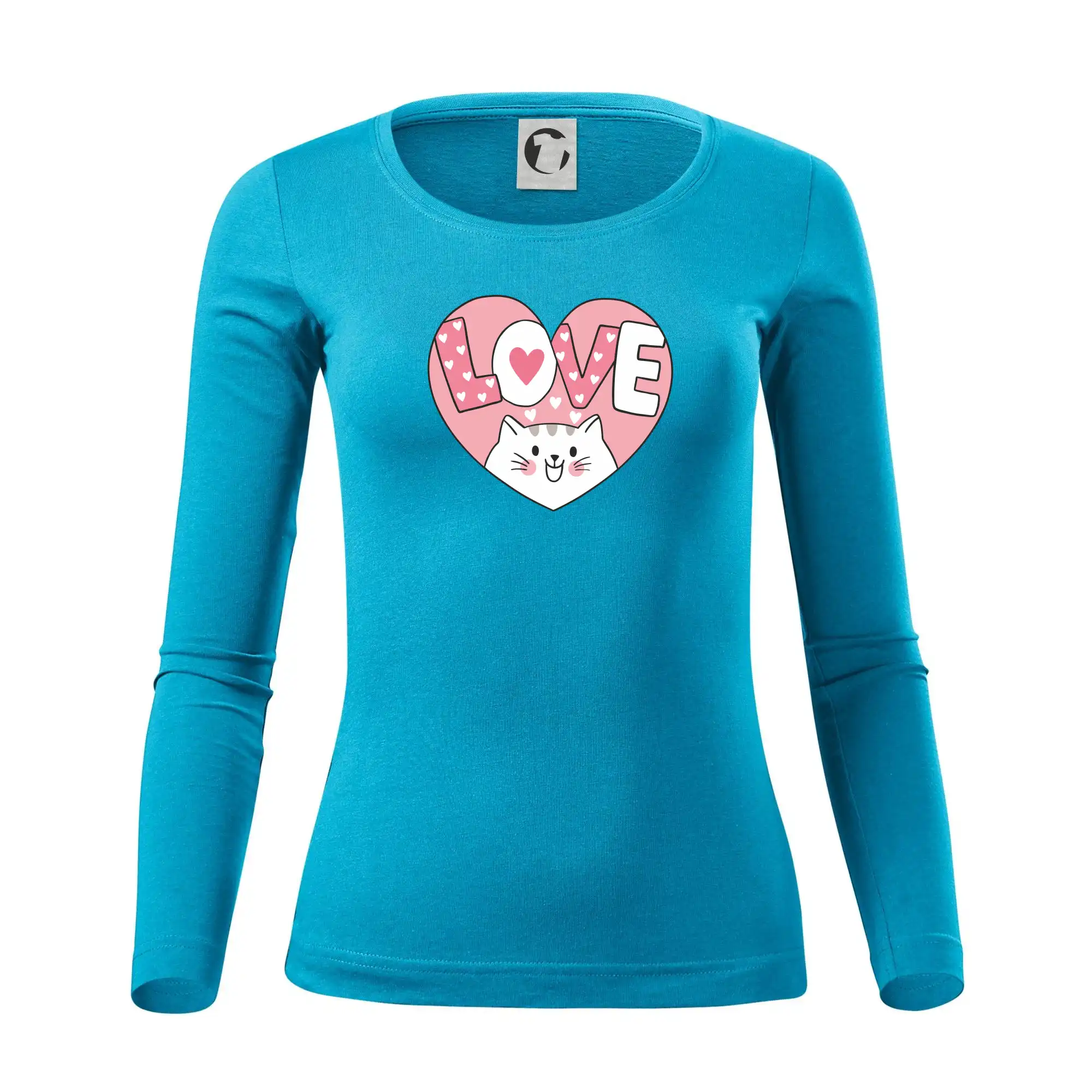 Kočka love - růžové srdce