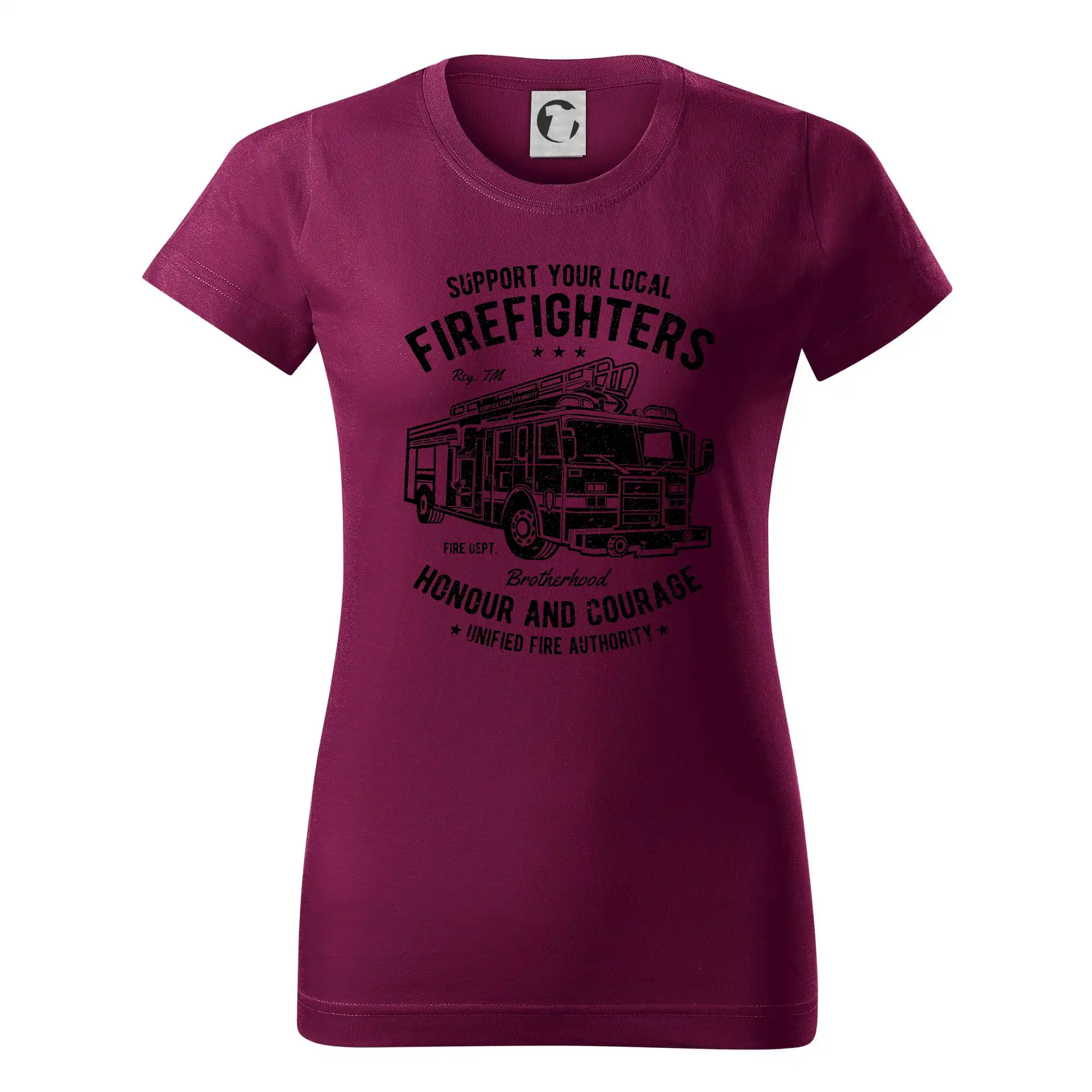 Originálne tričká pre hasičov - Fire Fighters Truck - Dámske tričko basic - ľahko voľnejšie a dlhšie
