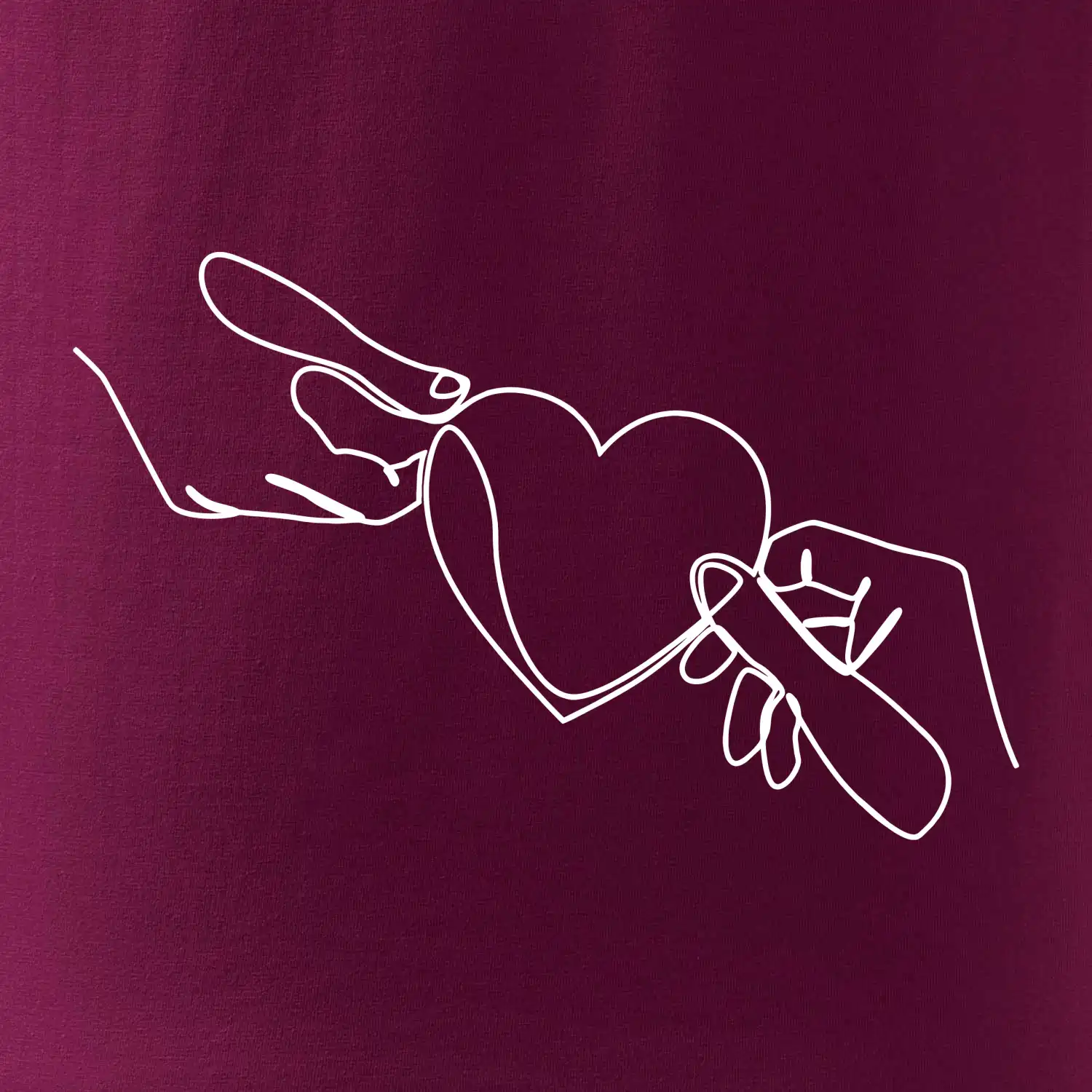 Dvě ruce a srdce jedním tahem