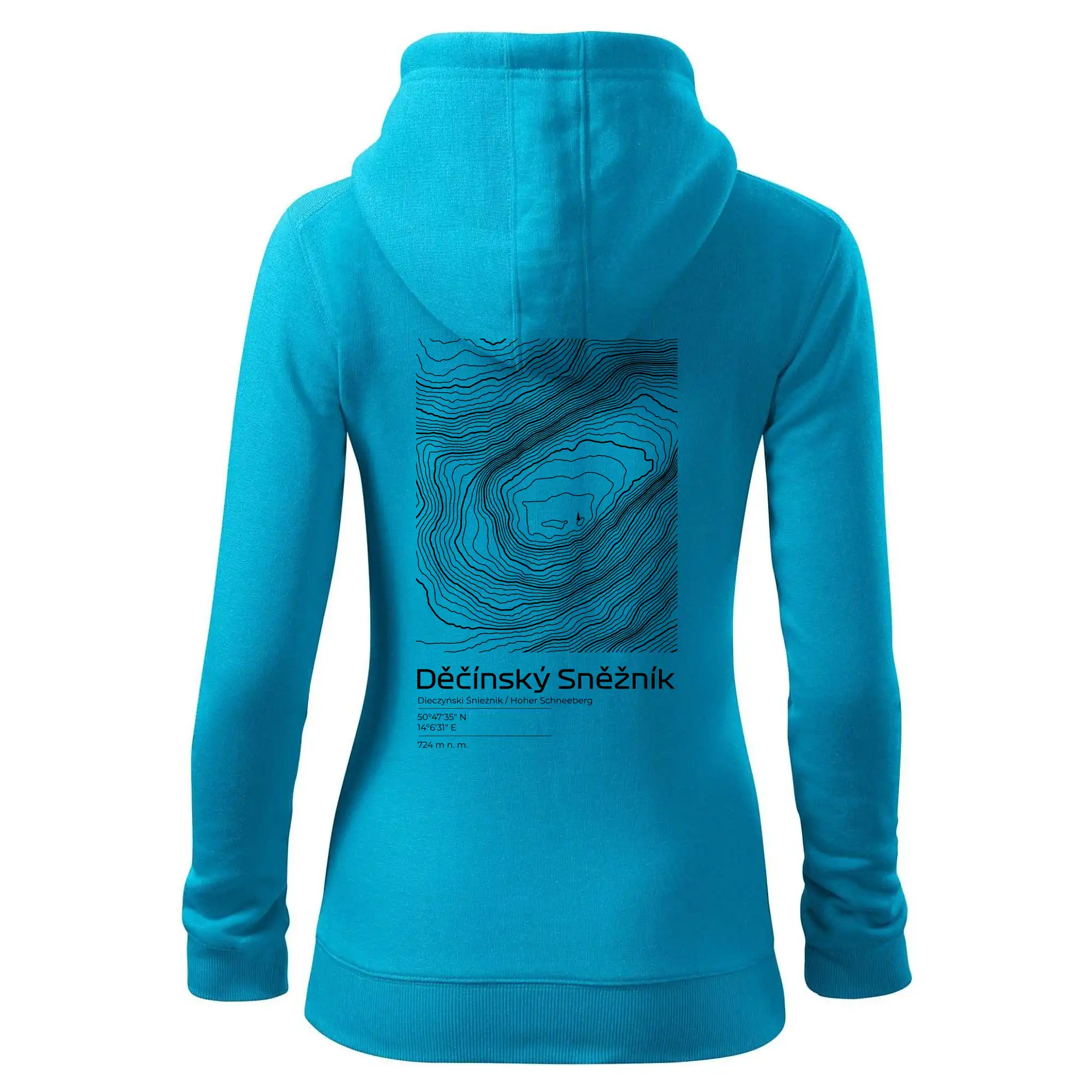 Děčínský Sněžník - vrstevnice v obdélníku