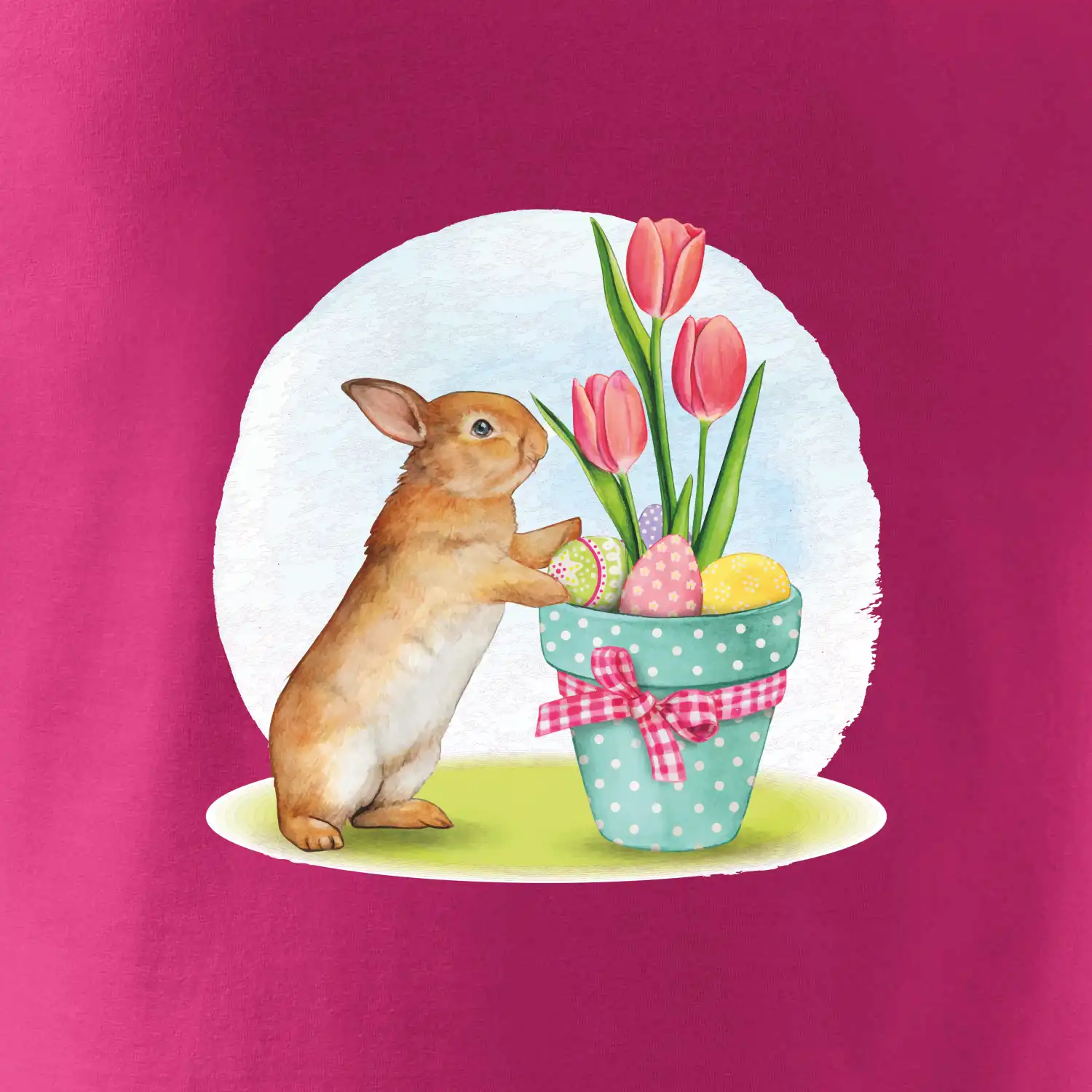Velikonoční zajíček tulipány