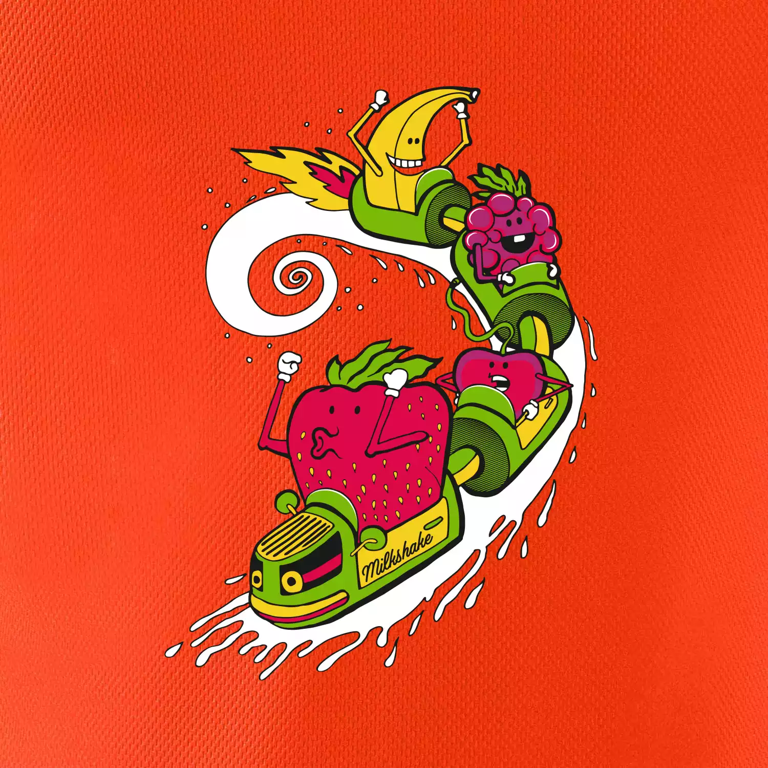 Milkshake vlak kreslený (Pecka design)