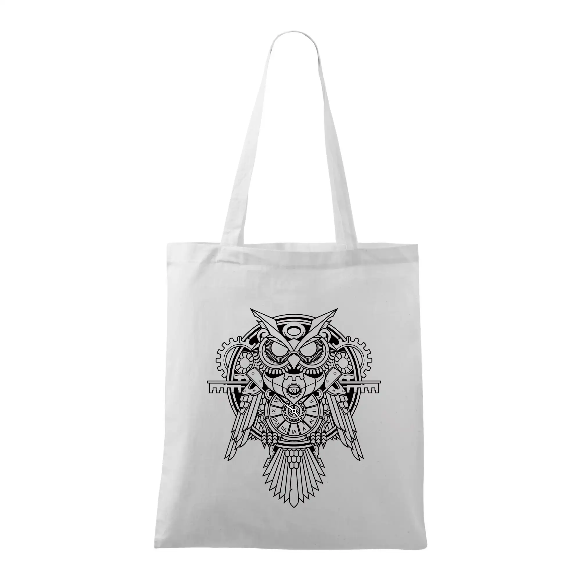 Steampunk sova černobílá