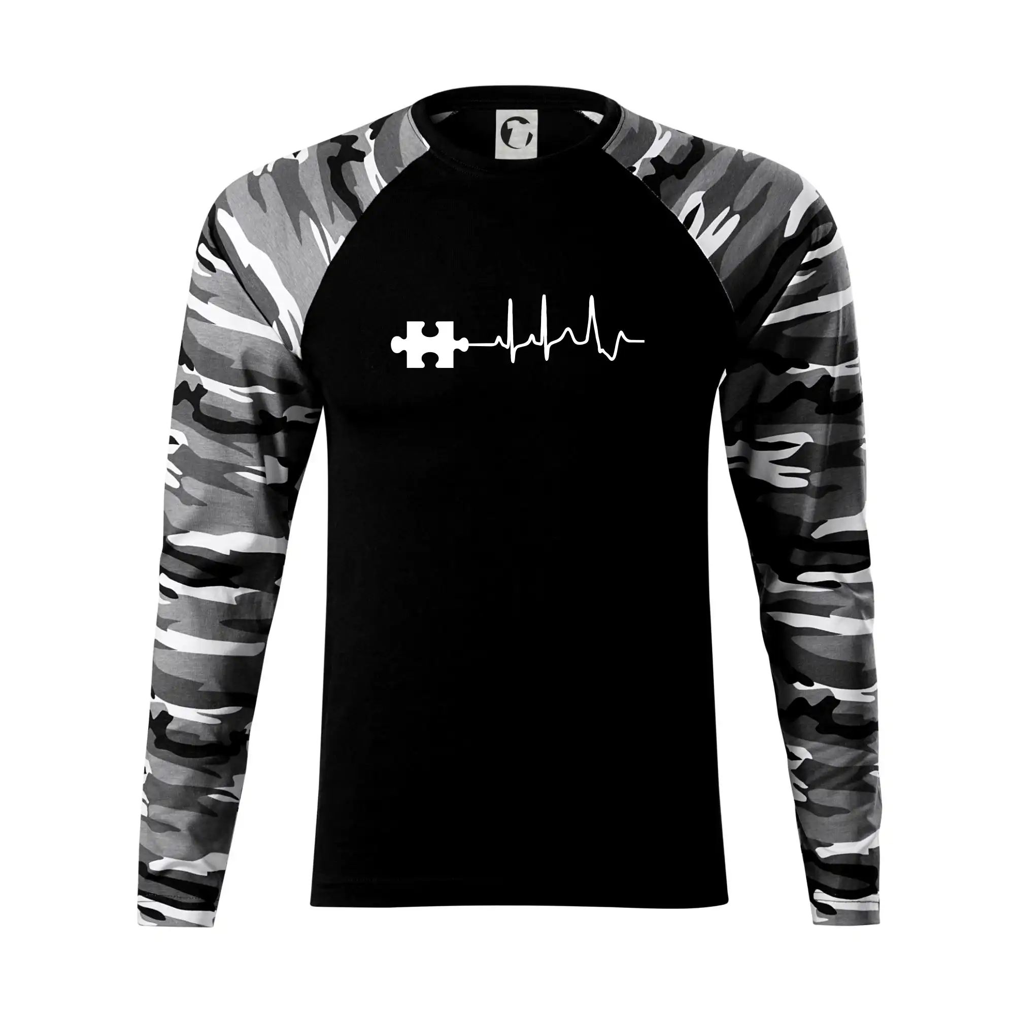 Tričká pre zamilovaných - EKG puzzle rozpojené - Camouflage LS