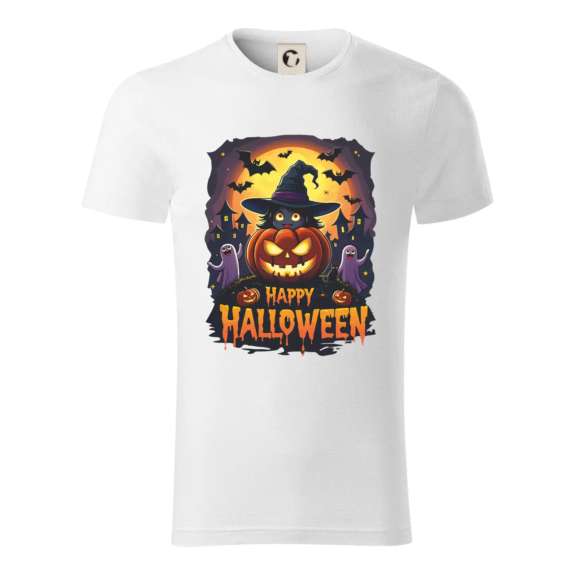 Grafické tričká - Happy Halloween - Tričko z organickej bavlny