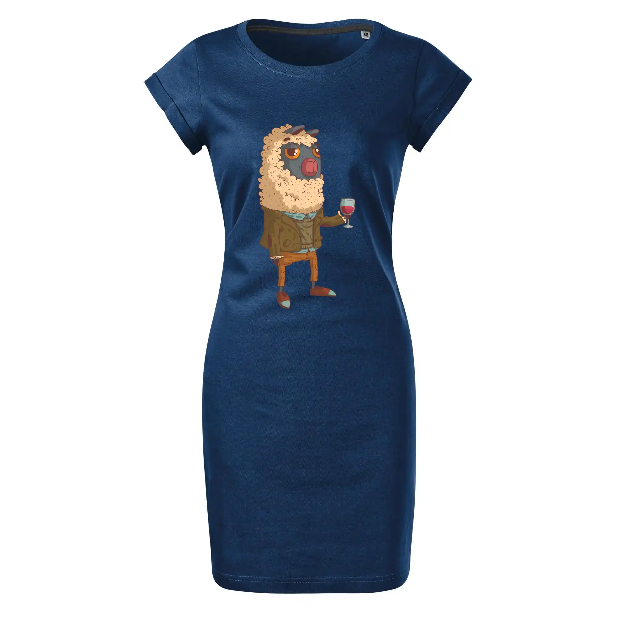 Alpaka s vínem muž