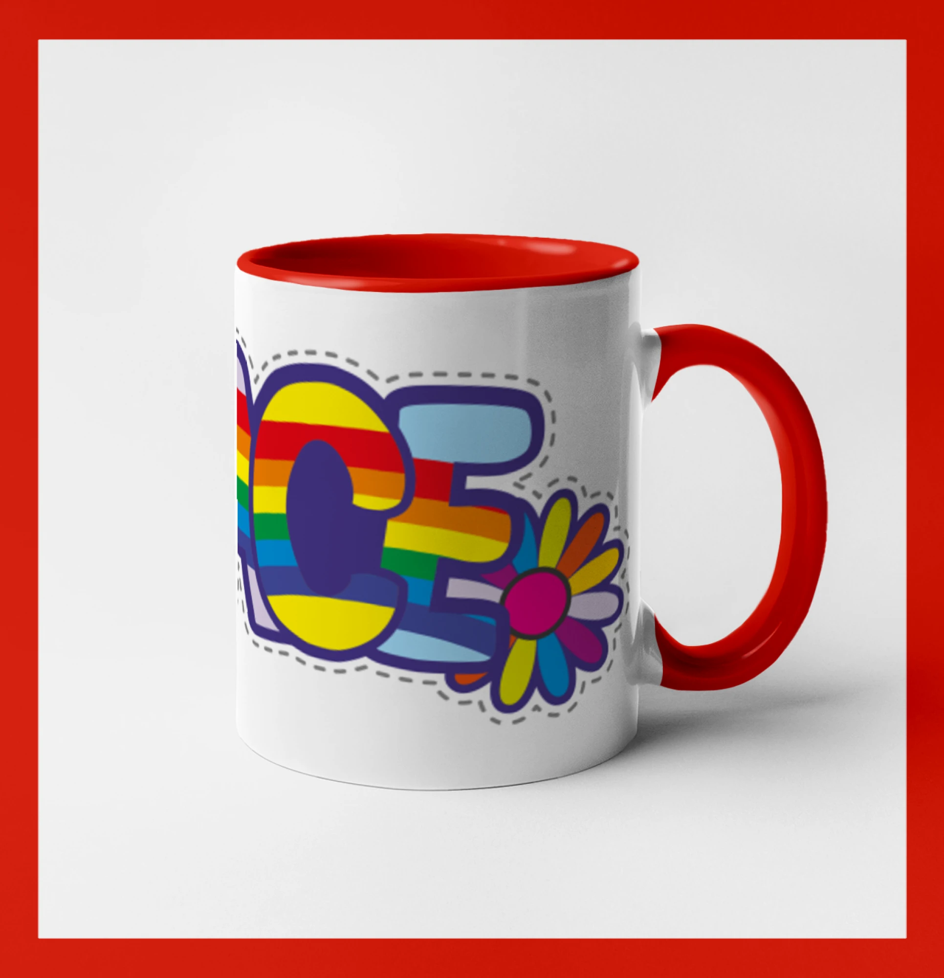 Peace nápis duhový