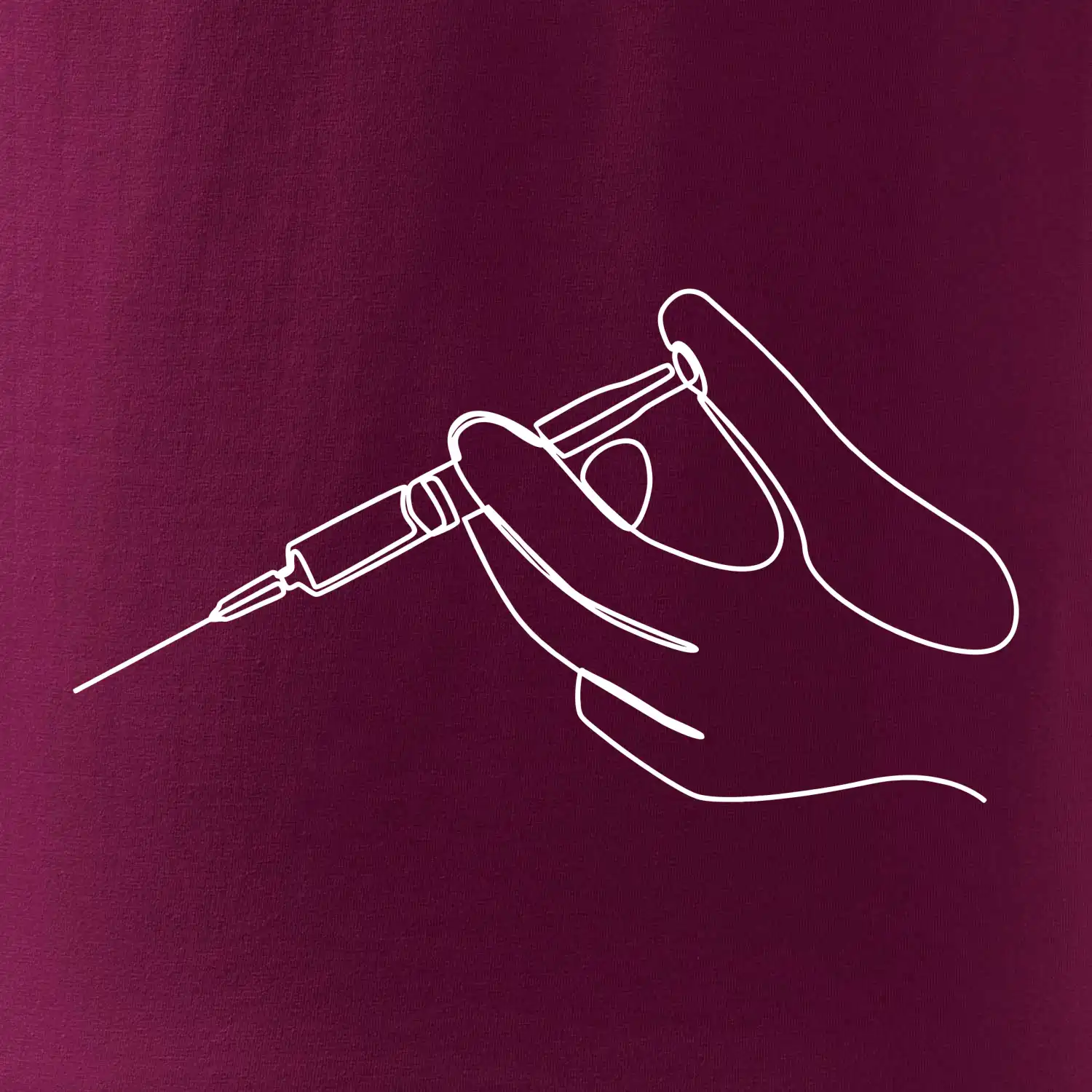 Ruka a injekce jedním tahem